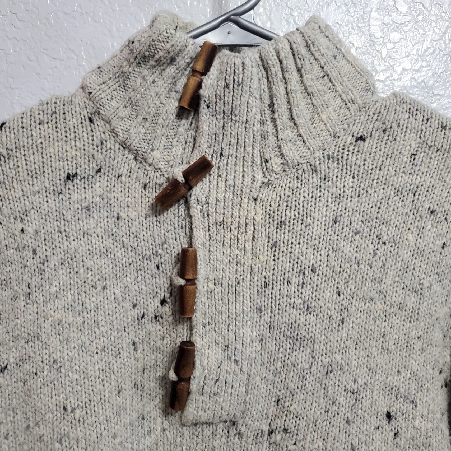 Banana Republic Banana Republic Men S Speckled Knit Sweater Gray Wool Blend Wooden Toggle Button Size US S / EU 44-46 / 1 - 4 Thumbnail