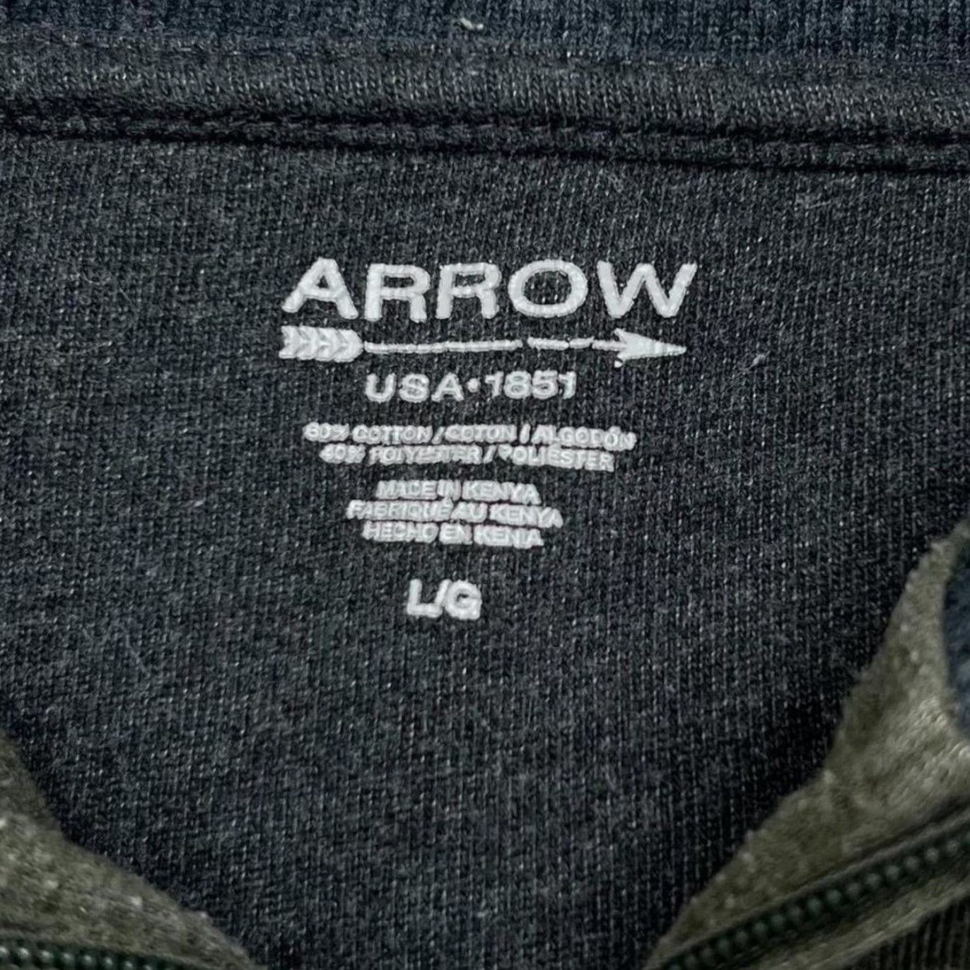 Arrow Arrow Classic Basic Essential 1/4 Zip Green Pullover Sweatshirt L Mens Long Sleeve Size US L / EU 52-54 / 3 - 4 Thumbnail