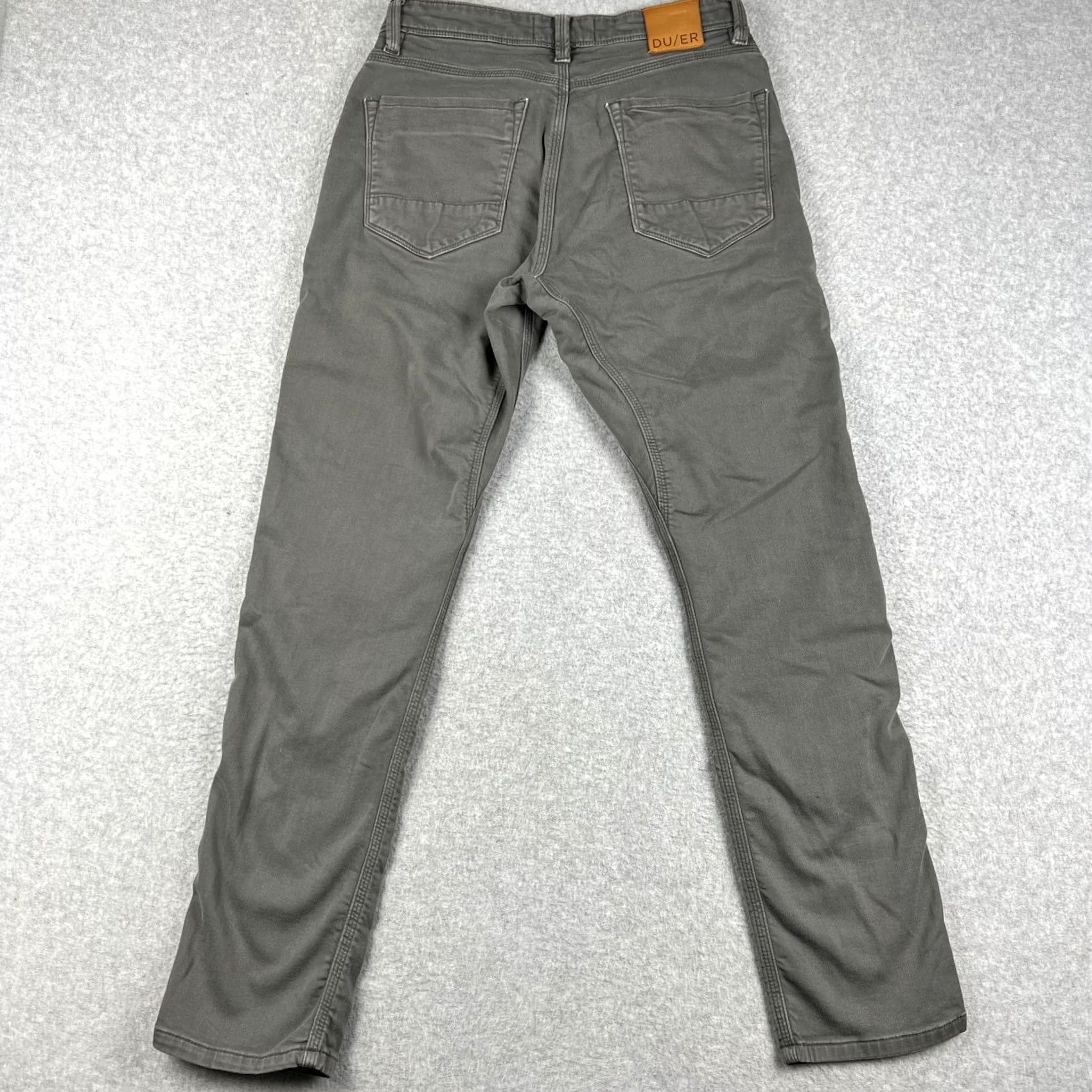 DUER DU/ER No Sweat N2X Slim Fit Taper Pants Grey Chino Mens 30x30 Stretch Size US 30 / EU 46 - 2 Thumbnail