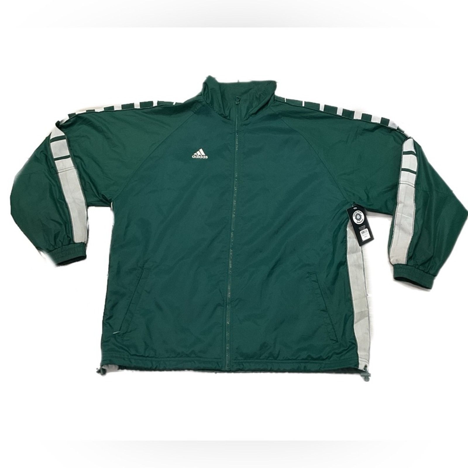 Adidas Vintage Adidas Green Windbreaker Jacket Size US L / EU 52-54 / 3 - 1 Thumbnail