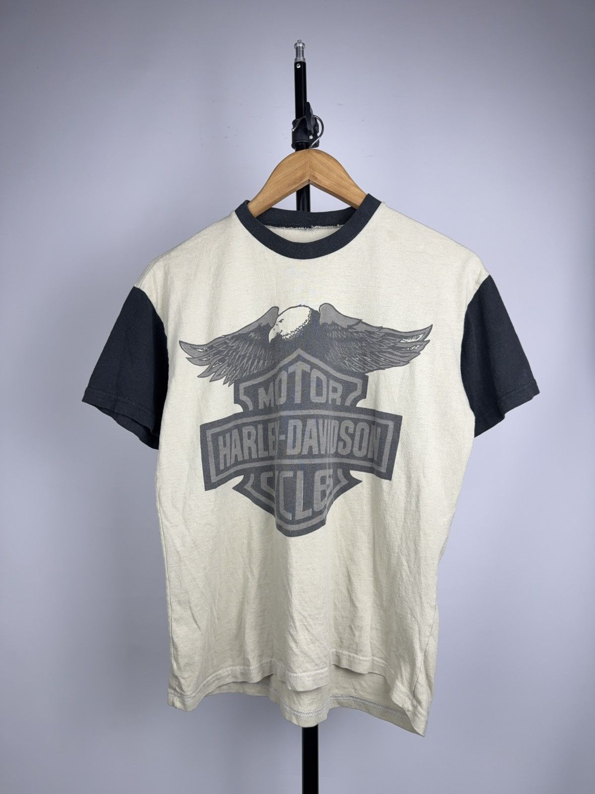Harley Davidson Vintage 90s Harley Davidson Eagle Ringer Moto Biker T Shirt Size US S / EU 44-46 / 1 - 1 Thumbnail