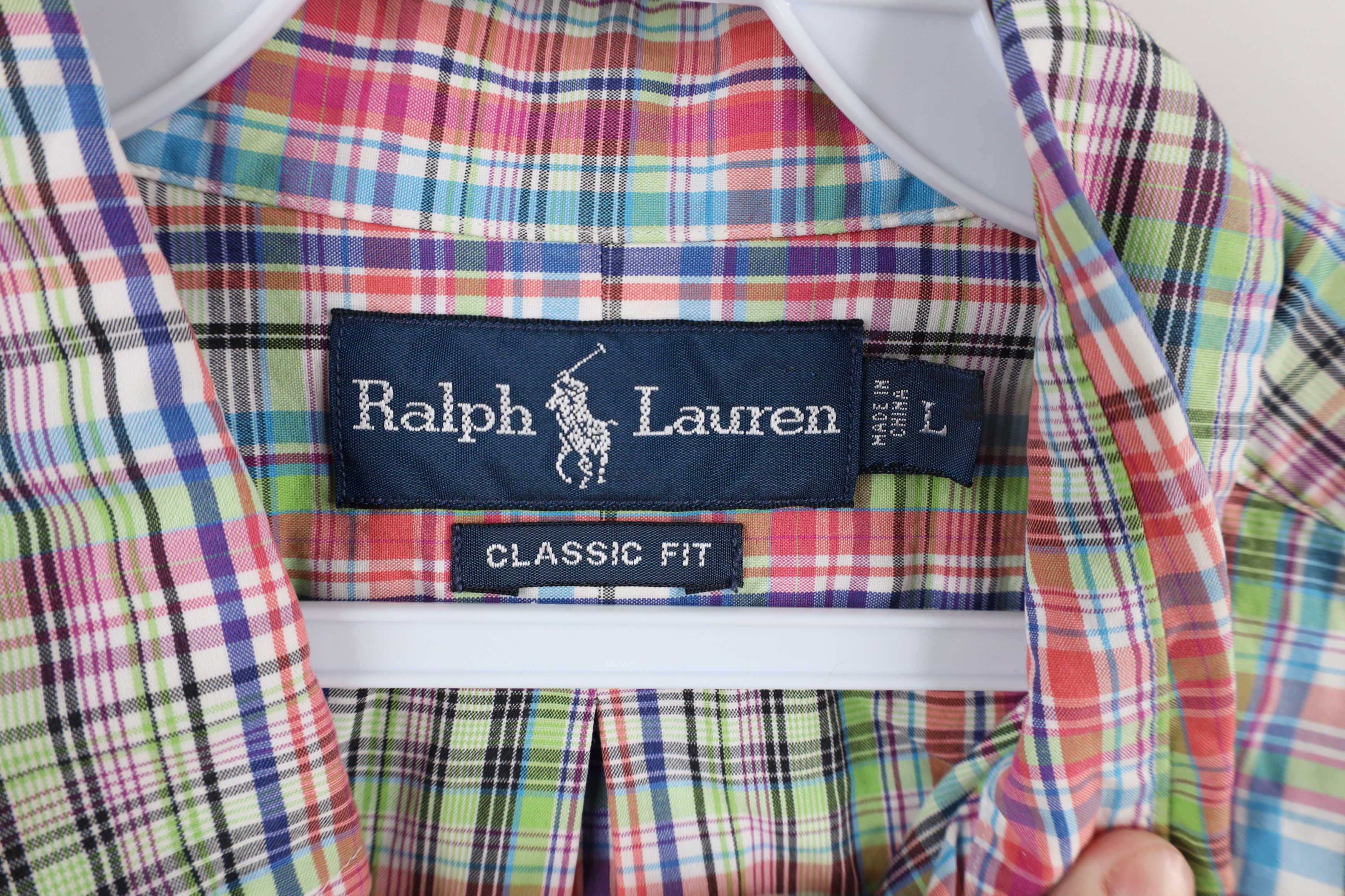 Ralph Lauren × Vintage Vintage 90s Ralph Lauren Fit Rainbow Plaid Button Down Shirt Size US L / EU 52-54 / 3 - 7 Thumbnail
