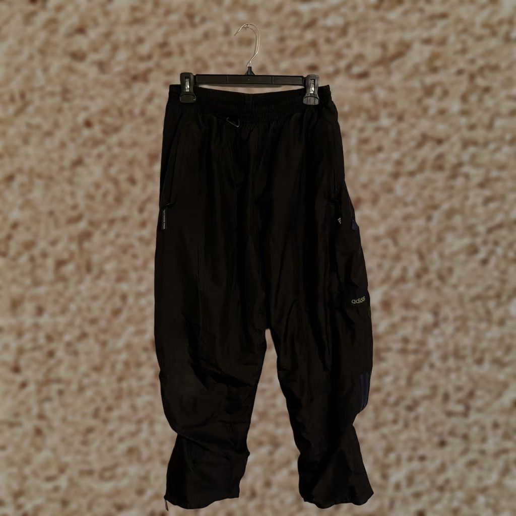 Adidas VINTAGE Adidas Track Pants - Black Athletic Gym Warm Up Mens Large - 100% Polyester, Elastic Waist, Lined, Regular, 30.5" Inseam Size US 31 - 1 Thumbnail