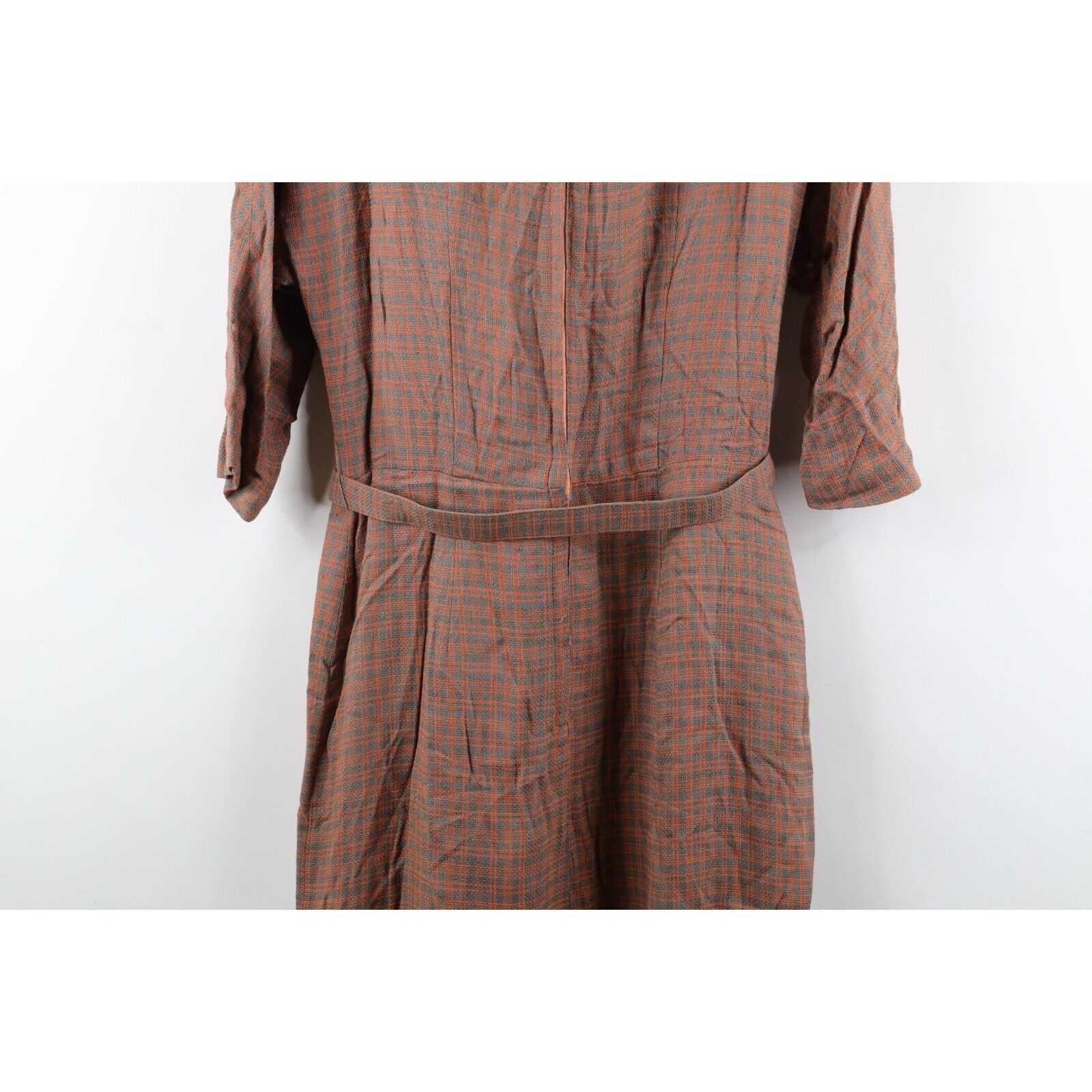 Vintage Vintage 50s 60s Rockabilly Wool Tweed Belted Dress Size M / US 6-8 / IT 42-44 - 17 Thumbnail
