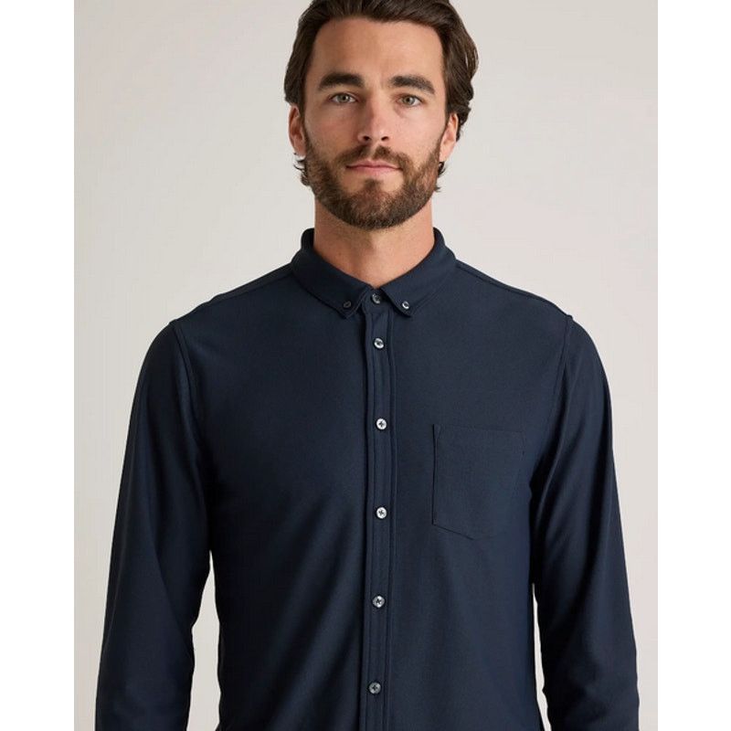 Quince QUINCE Men's Navy Blue ProPique Performance ButtonDown SizeS Size US S / EU 44-46 / 1 - 5 Thumbnail