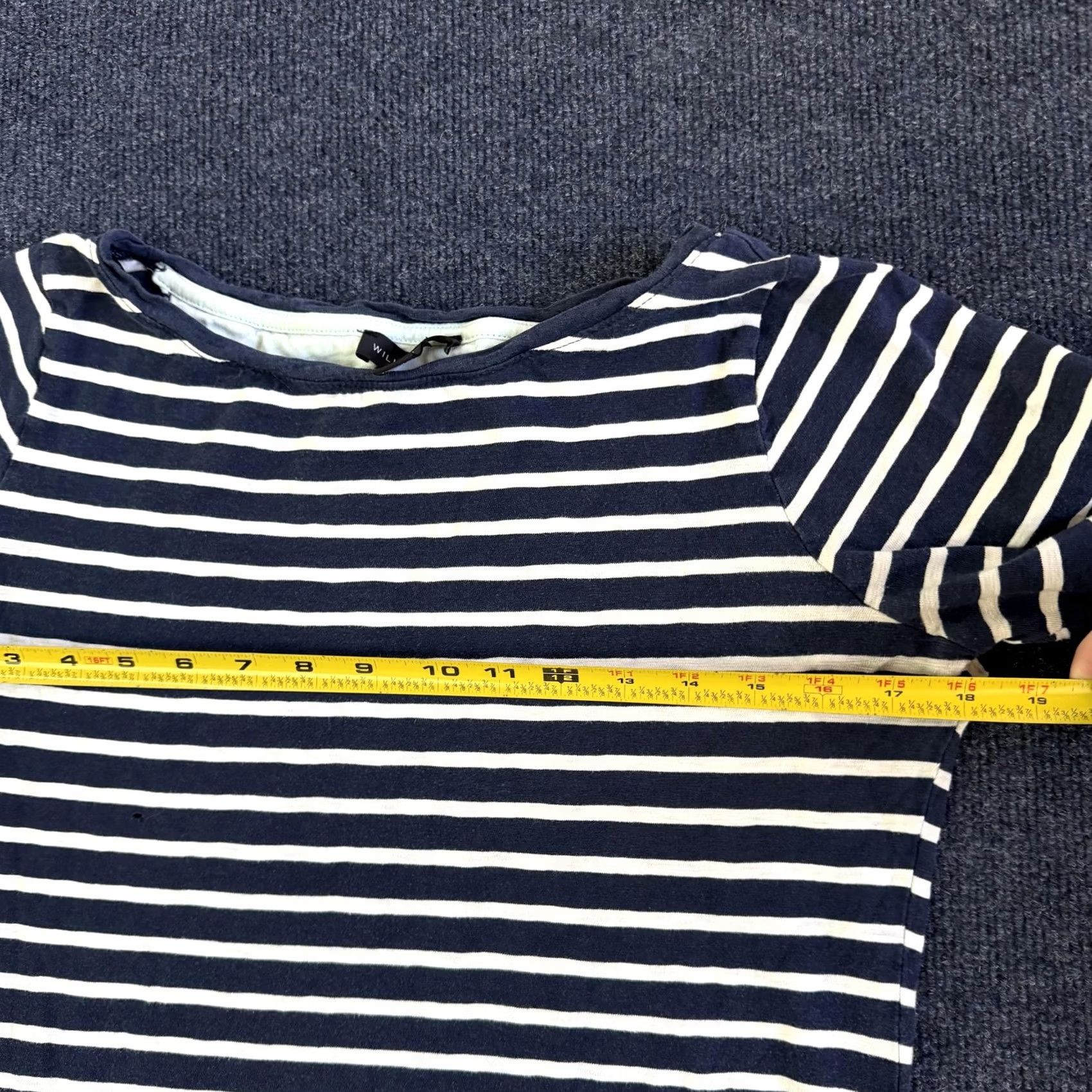 Willi Smith Willi Smith Shirt Womens M Navy Stripe Boat Neck 3/4 Sleeve Top Size M / US 6-8 / IT 42-44 - 5 Thumbnail