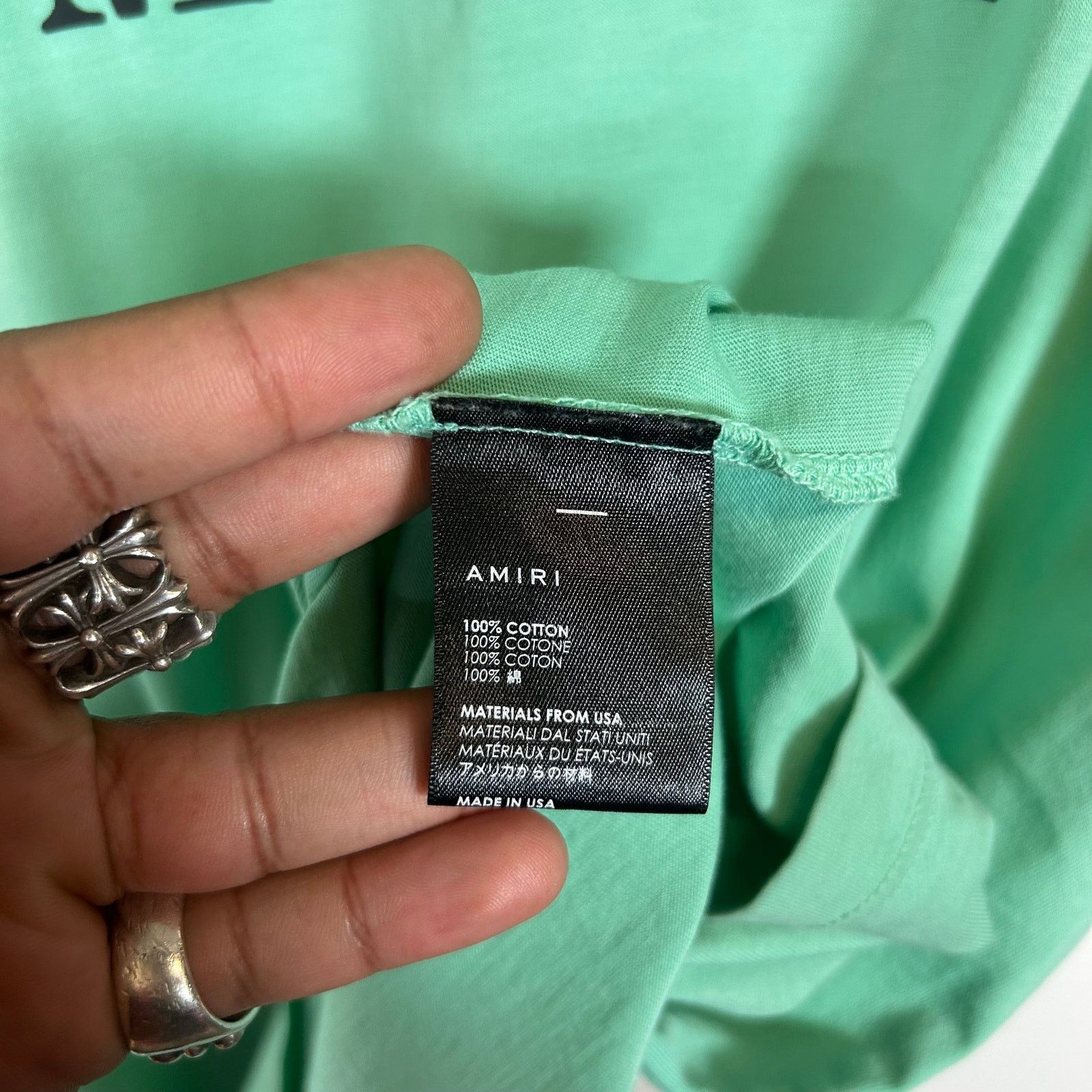 Amiri Amiri Mint/Black Logo T-Shirt Size XXL Size US XXL / EU 58 / 5 - 4 Thumbnail