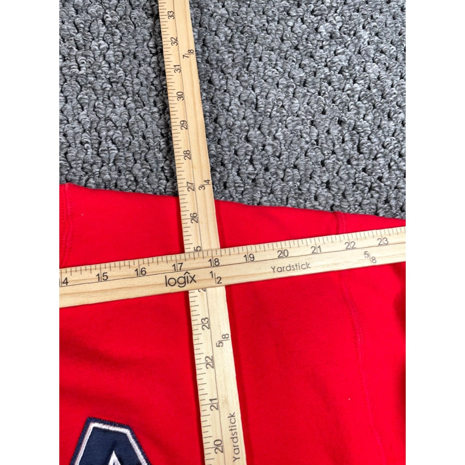 Fruit Of The Loom VINTAGE Fruit of the Loom USA Arc Em broidered Sweatshirt Red XL Men's Crewneck Heavyweight Cotton-Polyester 90s Size US XL / EU 56 / 4 - 6 Thumbnail