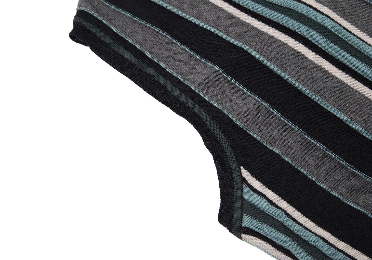 Etro Wool Stripe V-Neck Knit Vest in Gray and Navy XXL Size US XXS / EU 40 - 6 Thumbnail