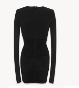 Saint Laurent Paris o1tp1o1224 Draped Dress In Jersey in Black Size L / US 10 / IT 46 - 2 Thumbnail