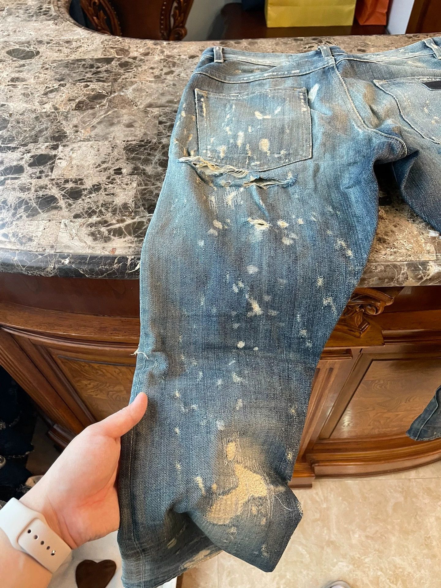 Dolce & Gabbana DG Runway Distressed Jeans 44 (Front/Back Rips) Size US 28 / EU 44 - 9 Thumbnail