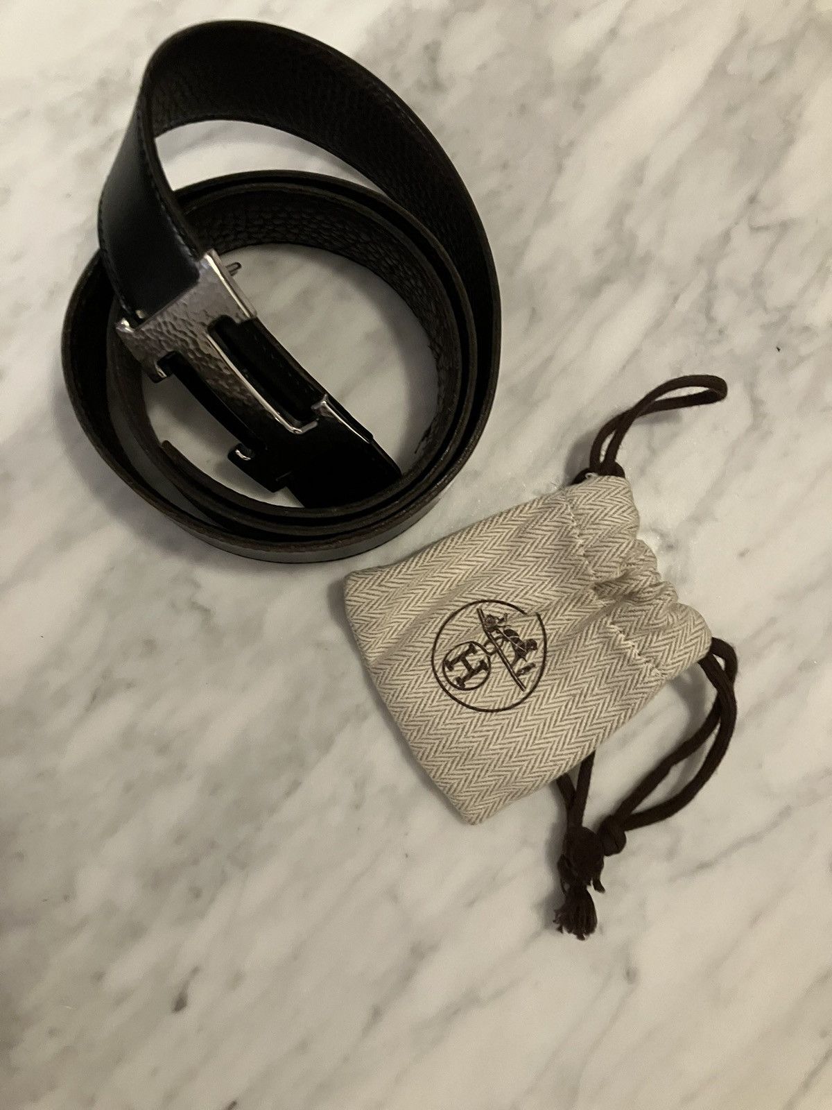 Hermes Hermes H hammered Belt Size 34 - 2 Thumbnail