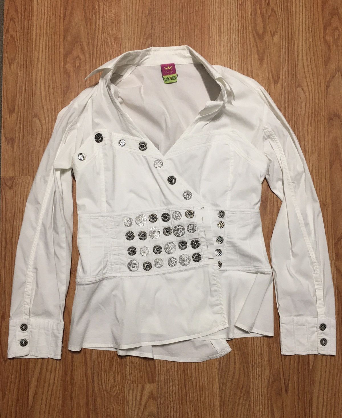 Other Save the Queen Cotton Metal Buttons Womens Blouse Shirt L Size L / US 10 / IT 46 - 13 Thumbnail
