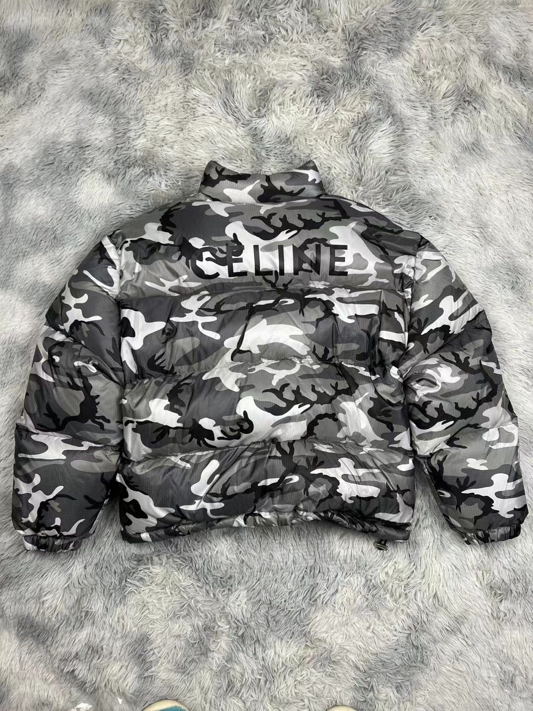 Celine × Hedi Slimane FW22 Grey Camo Short Down Jacket sz44 & 50 Size US M / EU 48-50 / 2 - 1 Thumbnail