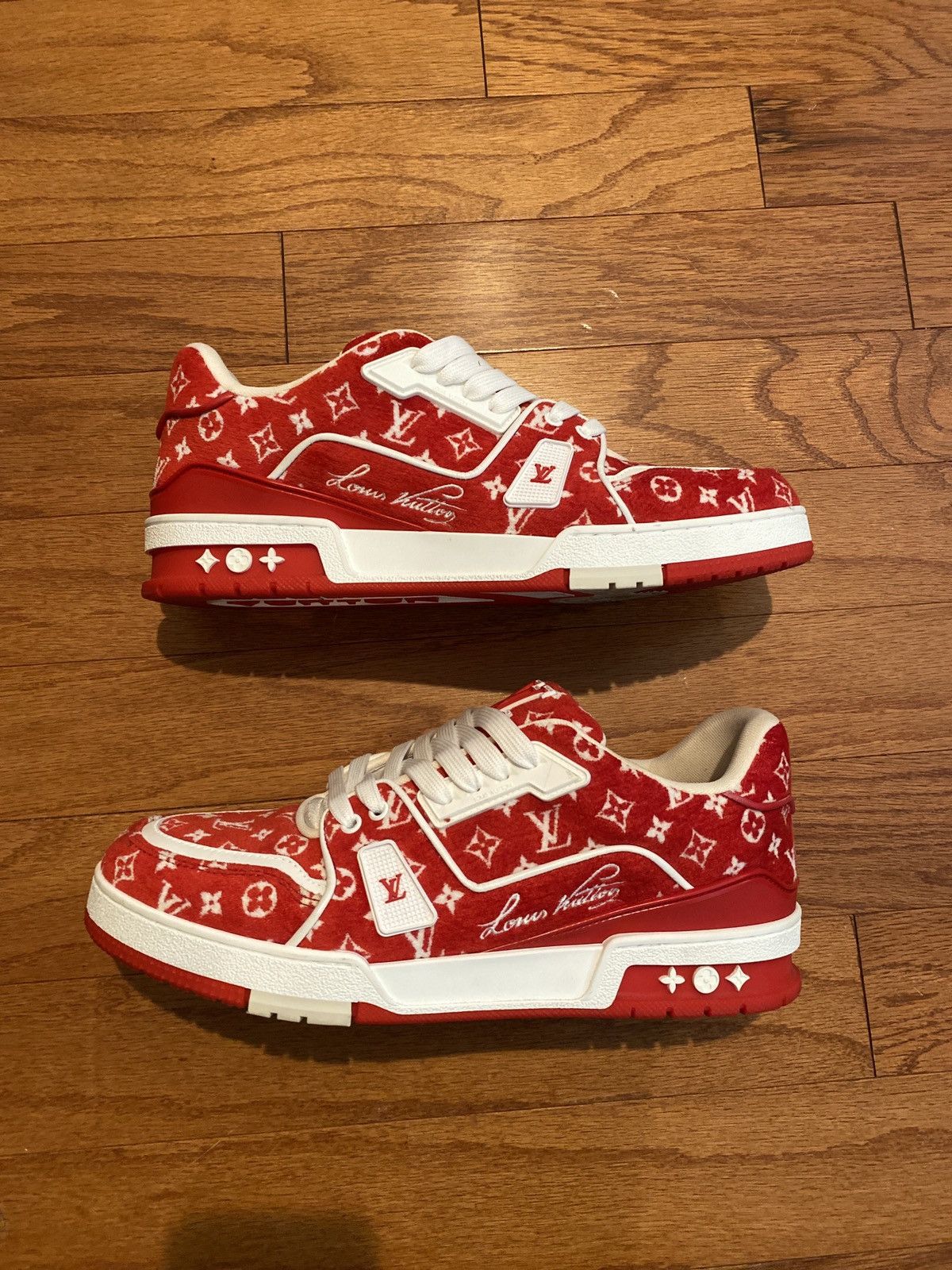 Louis Vuitton Louis Vuitton Trainer Red Monogram Size US 11.5 / EU 44-45 - 1 Thumbnail