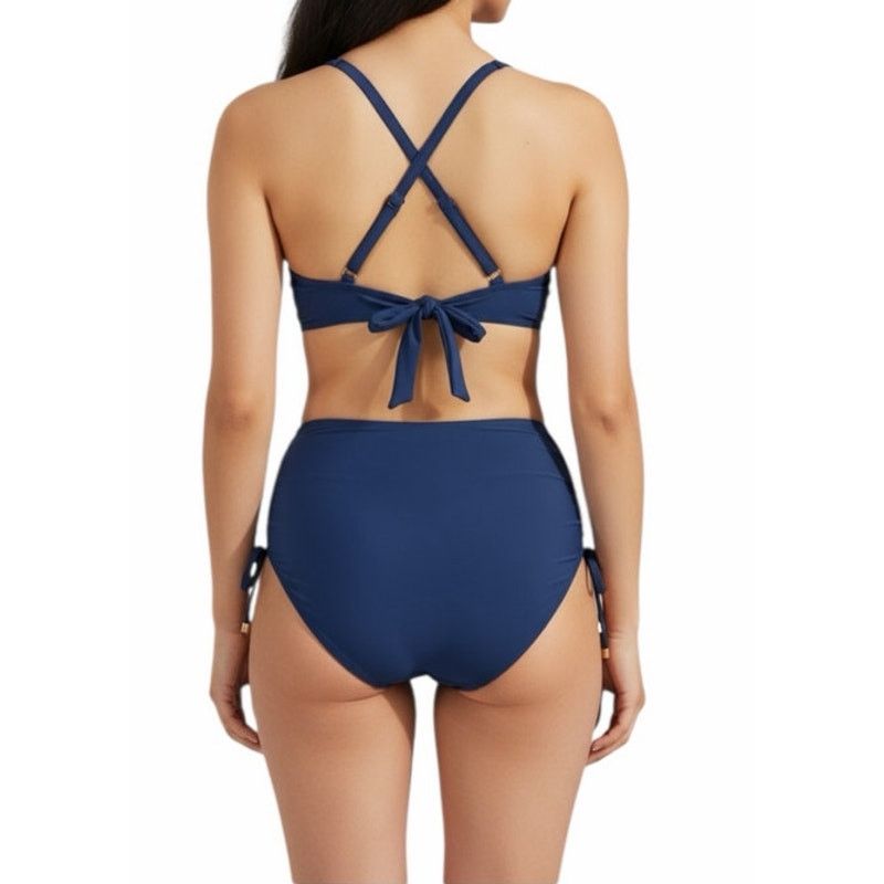 Other Blooming Jelly Blue Cheeky Two Piece Criss Cross Swimsuit Size ONE SIZE - 3 Thumbnail