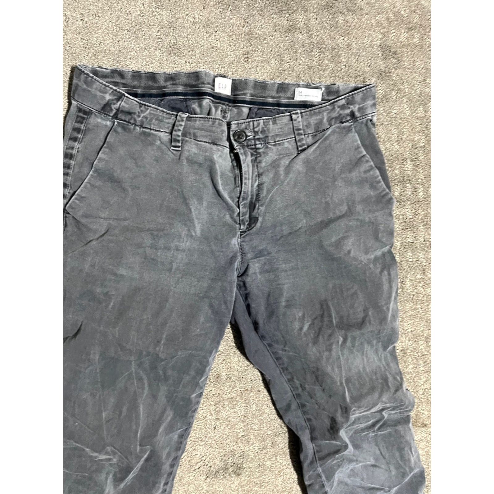 Gap GAP Women 6 Regular Chino Pants Bootcut Stretch Gray Distressed Colorful Size 28" / US 6 / IT 42 - 3 Thumbnail