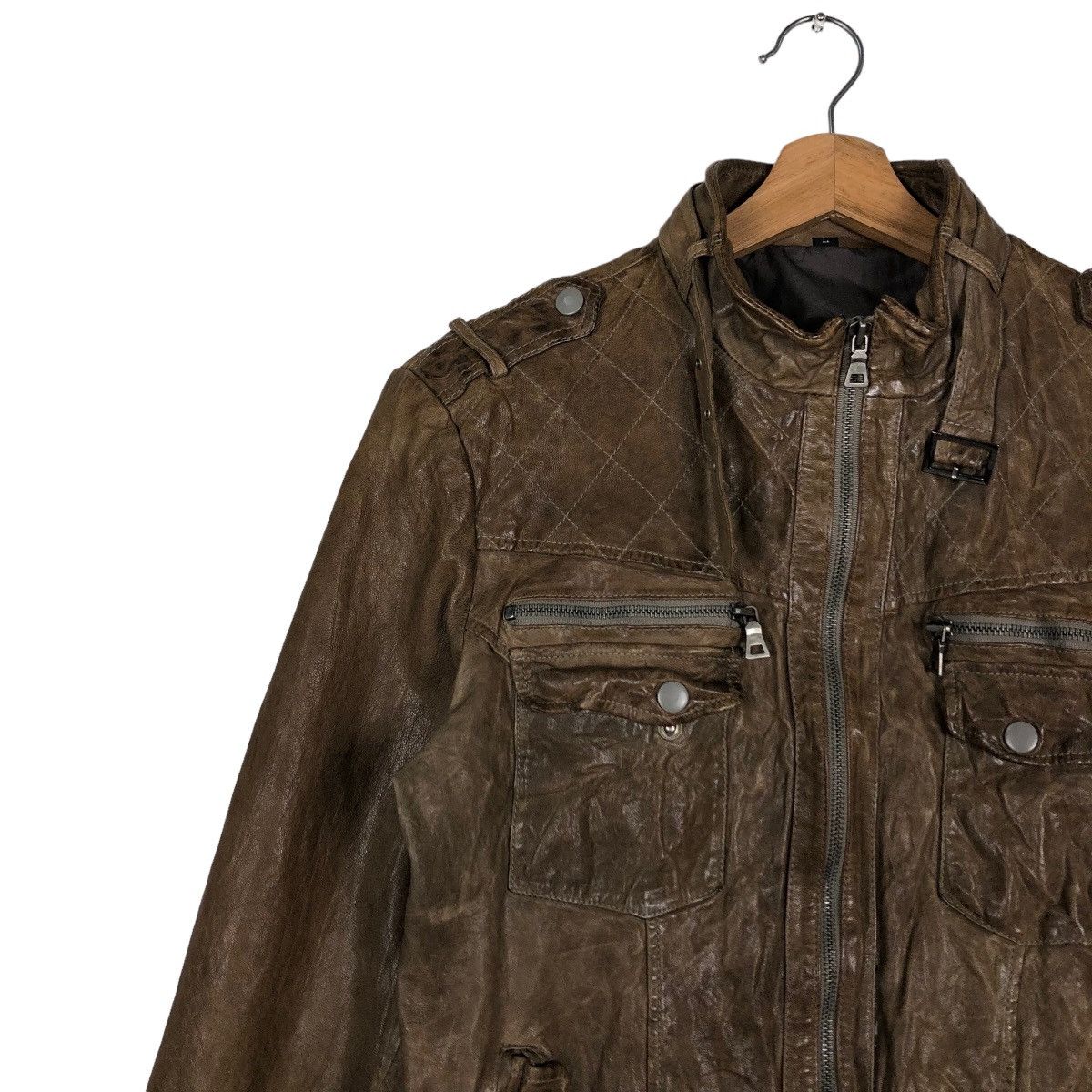 Japanese Brand 🔥Vintage Biker Leather Jacket Multi Pocket Bondage Italy Size US M / EU 48-50 / 2 - 7 Thumbnail