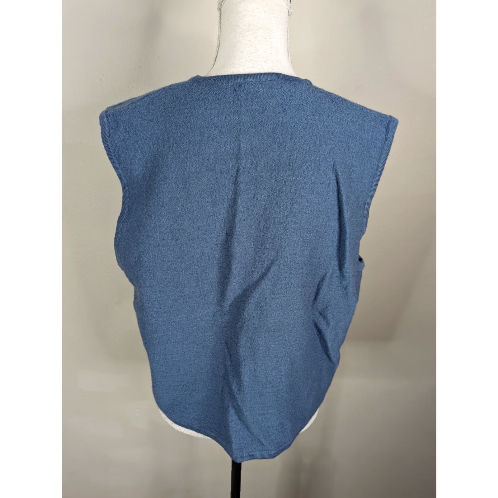 Vintage VINTAGE Koret Vest Women's Floral blue Wool beaded embroidered Medium V1J Size M / US 6-8 / IT 42-44 - 3 Thumbnail