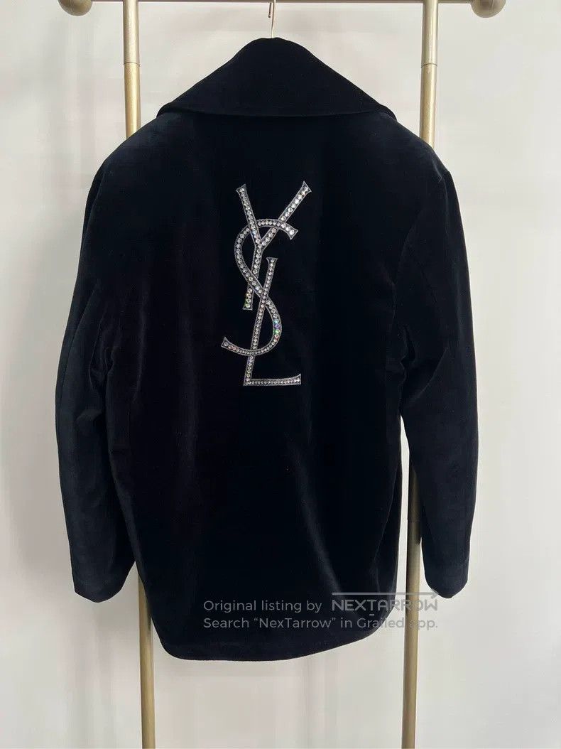 Saint Laurent Paris Saint Laurent Paris Popular Waterdrop Logo Velvet Coat Size US M / EU 48-50 / 2 - 2 Thumbnail