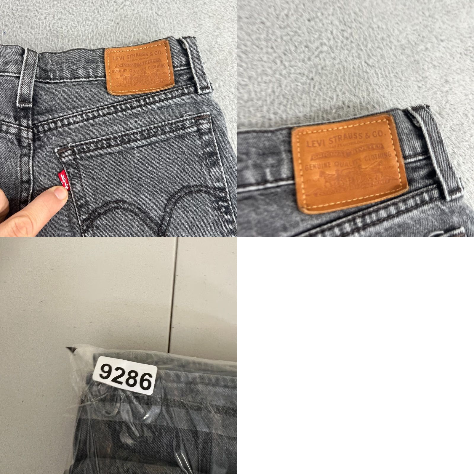 Levi's Levis Wedgie Straight Jeans Womens 25 Black Button Fly High Rise Ankle Denim Size 42" / US 20 - 9 Thumbnail