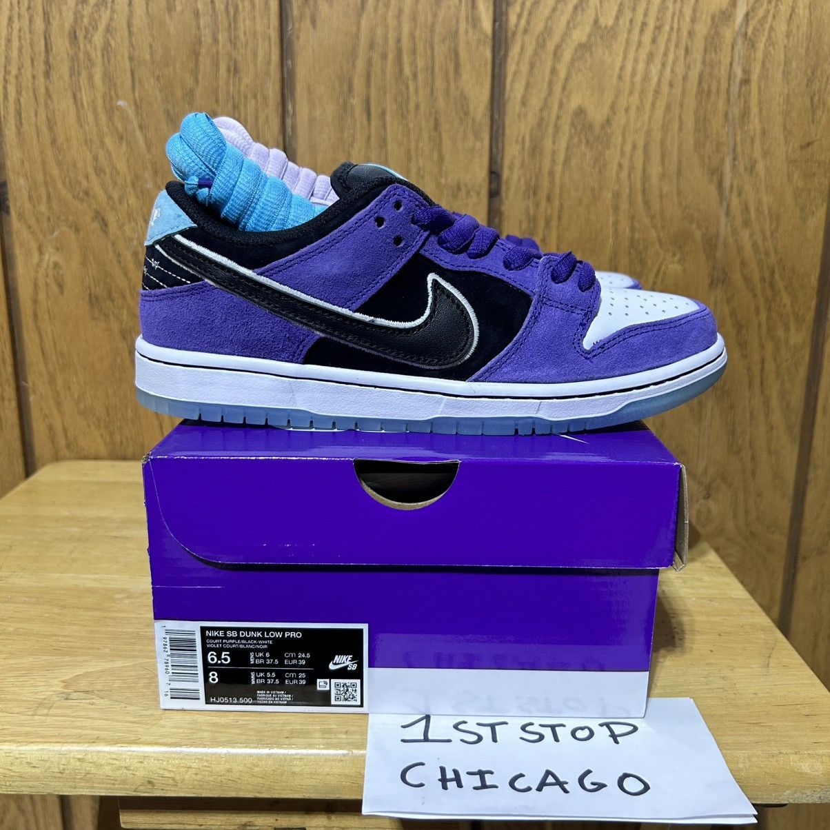 Nike SB Hayley Wilson Nike SB Dunk Low Men’s 6.5 Purple HJ0513-500 Size US 6.5 / EU 39-40 - 1 Thumbnail