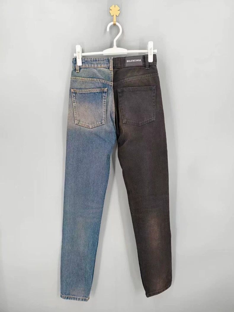 Balenciaga Balenciaga Wash Dyed Yin-Yang Color Blocked Denim Pants Size 25" / US 0 / IT 36 - 2 Thumbnail