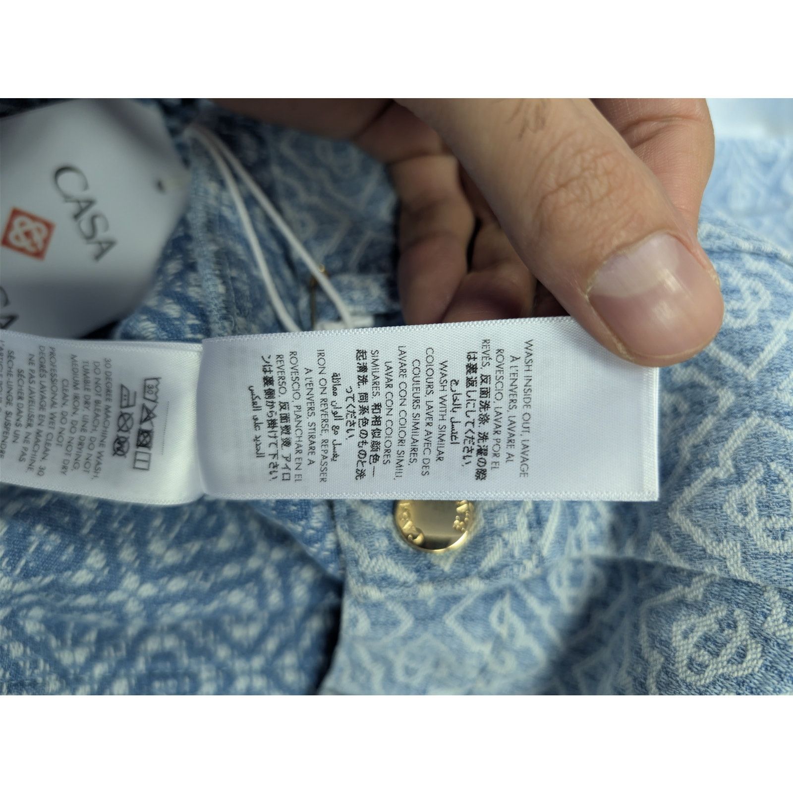 Casablanca o1rshd1 Denim Relaxed Monogram Denim Shorts in Washed Blue Size US 34 / EU 50 - 16 Thumbnail
