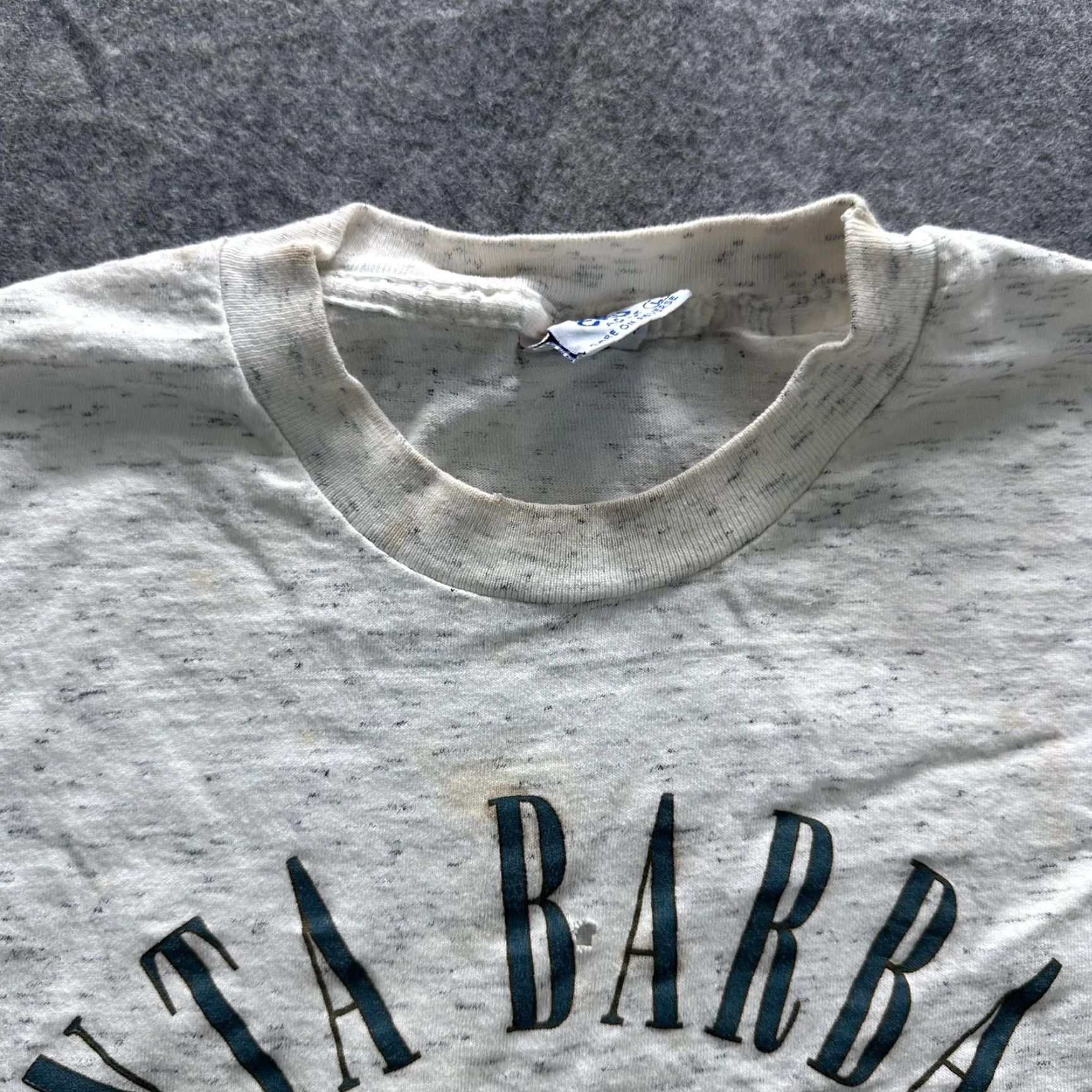 Nautica VINTAGE Santa Barbara Shirt Mens Large White Speckle Nautical Graphic 90s SS y2k Size US L / EU 52-54 / 3 - 4 Thumbnail