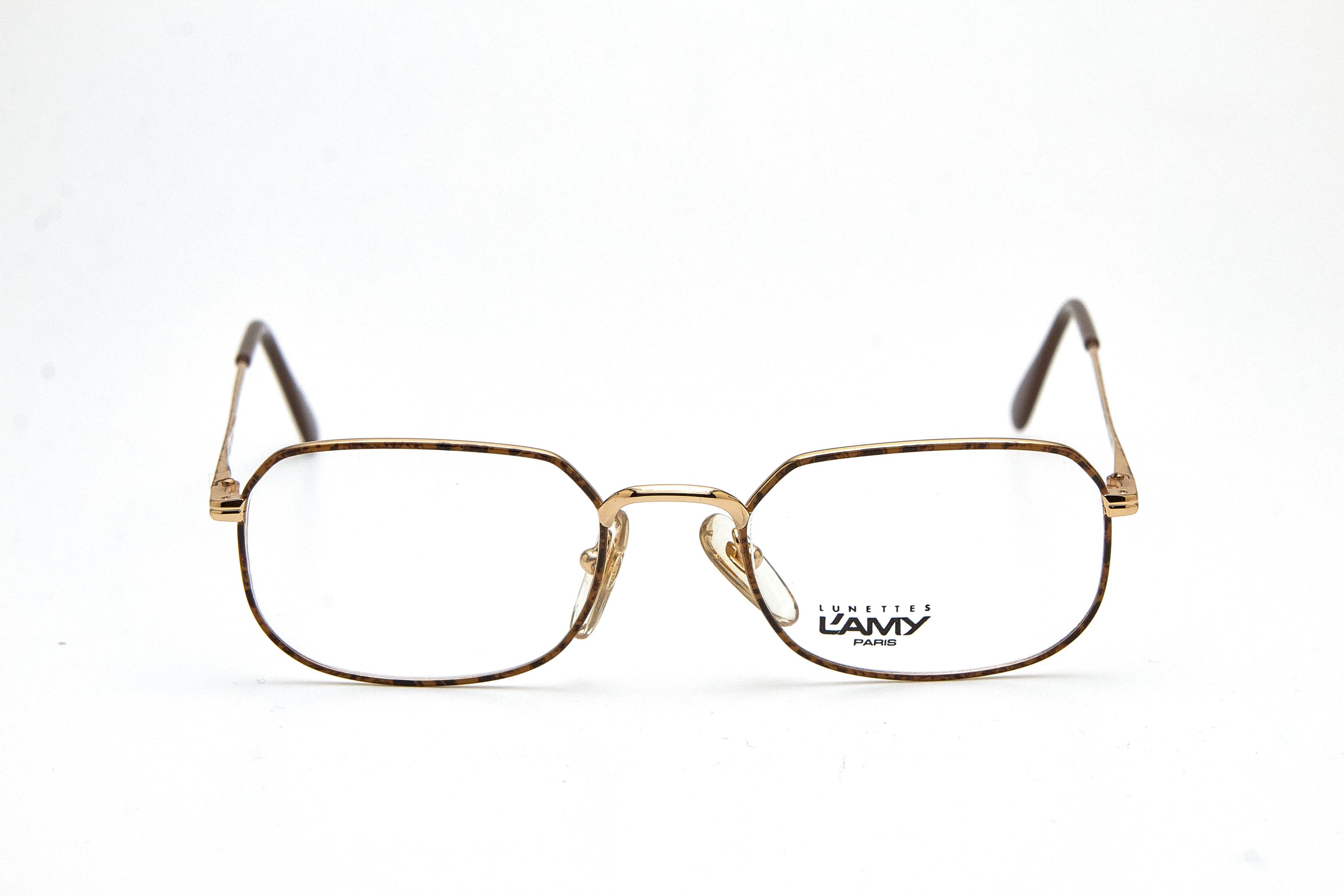 Vintage Old Money L'AMY Gold Tortoise Rectangular Quiet Lux Specs Size ONE SIZE - 2 Thumbnail