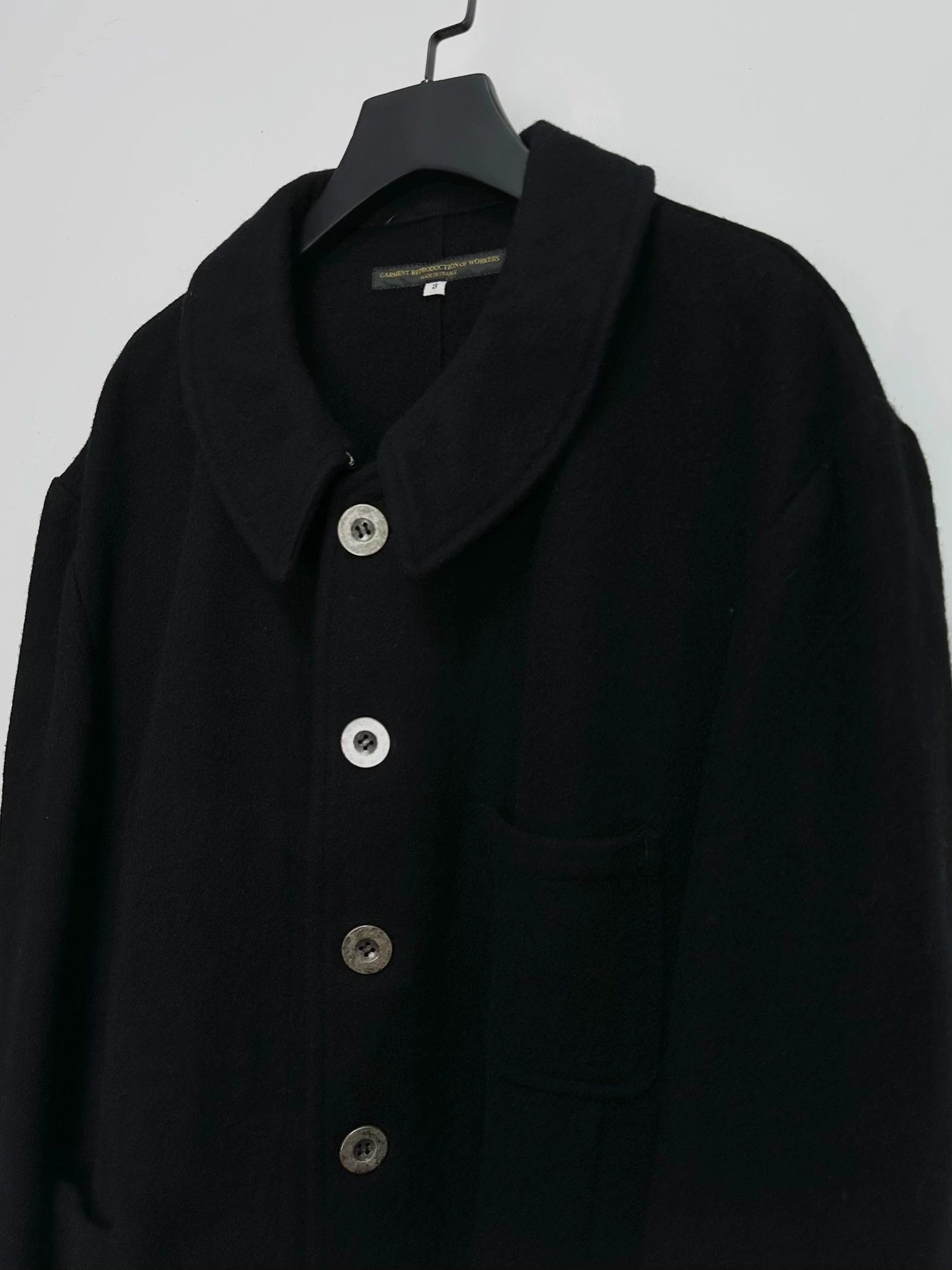 Garment Reproduction of Workers GRoW Patina Silver Buckle Black Wool French Work Jacket Size US L / EU 52-54 / 3 - 3 Thumbnail