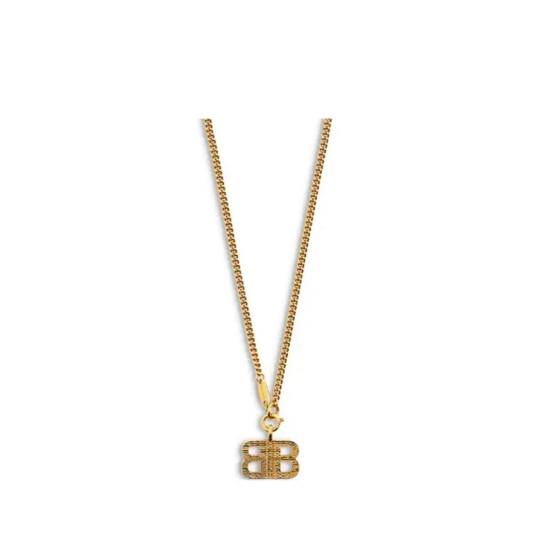 Balenciaga o1w1db10325 Size: OS / BB 2.0 Textured Necklace in Gold Size ONE SIZE - 1 Thumbnail