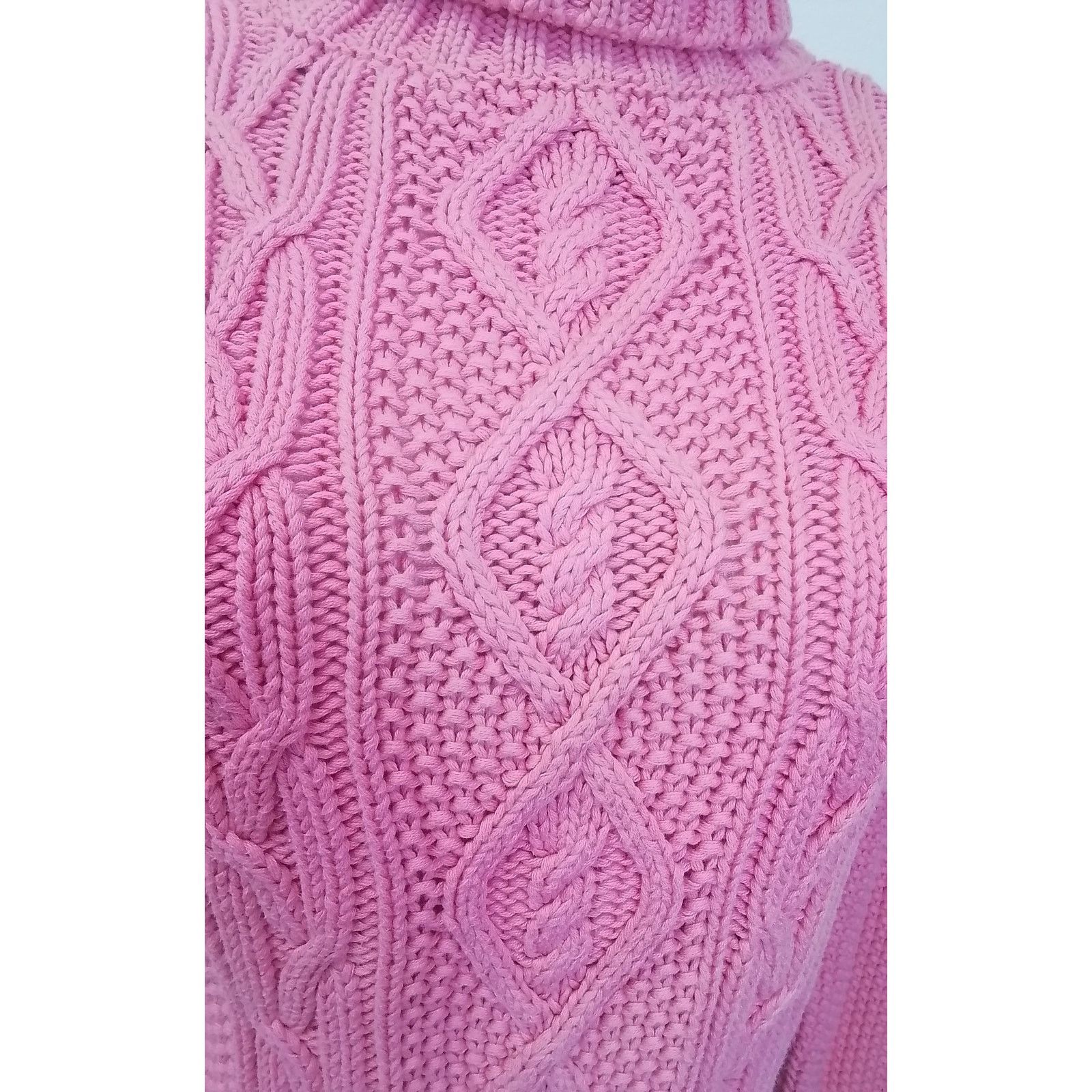 Ralph Lauren Lauren by Ralph Lauren Sweater Women's L Pink Cable knit Size L / US 10 / IT 46 - 5 Thumbnail