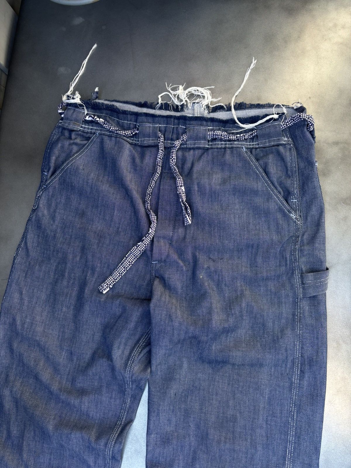 Oshkosh × Sears × Vintage Vintage Dark Denim 60s 70s Baggy Long Loose Heel Drag USA Size US 34 / EU 50 - 6 Thumbnail