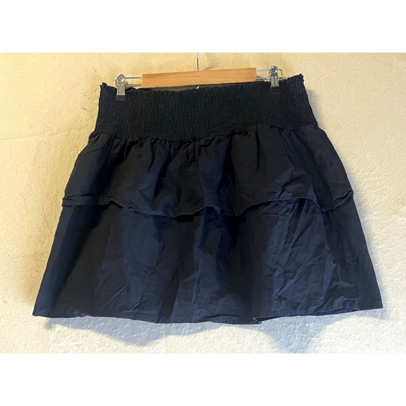 Vintage HT 360 Collective Skirt Short Mini Layered Black Size Large Women Fashion Ruffle Gyaru Harajuku Halloween Festival Party/Cocktail Travel Wedding Size 36" / US 14 / IT 50 - 2 Thumbnail