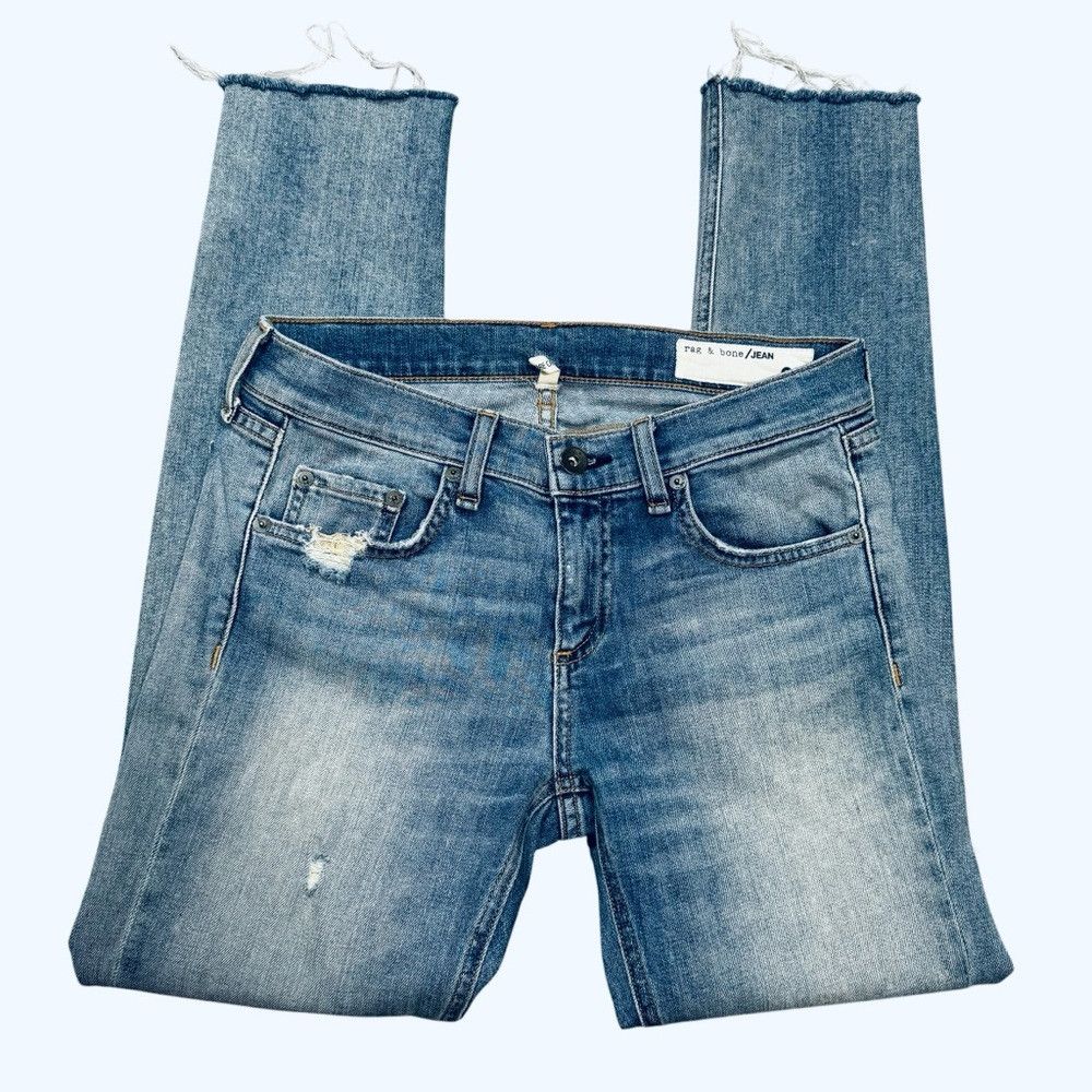 Rag & Bone Rag & Bone Dre Capri Skinny Cropped Raw Hem Distressed Jean Size 25" / US 0 / IT 36 - 4 Thumbnail
