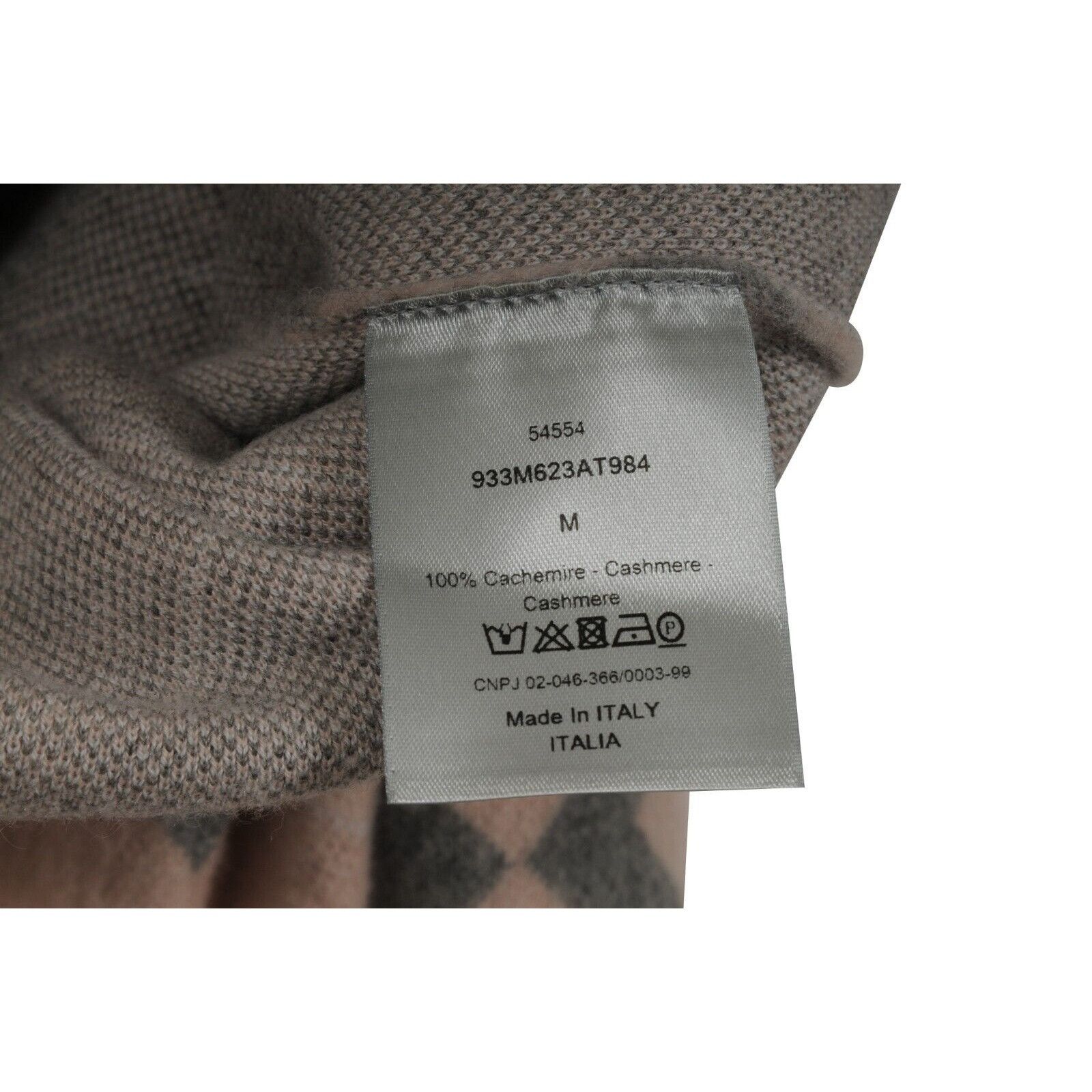 Dior Diamond Pattern V Neck Sweater Pink Gray Cashmere Size US M / EU 48-50 / 2 - 7 Thumbnail