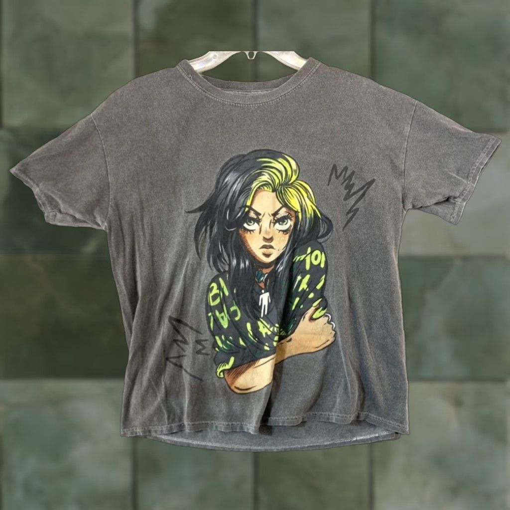 Vintage Billie Eilish When We All Fall Asleep Tour Womens T Shirt Gray Medium Size M / US 6-8 / IT 42-44 - 1 Thumbnail