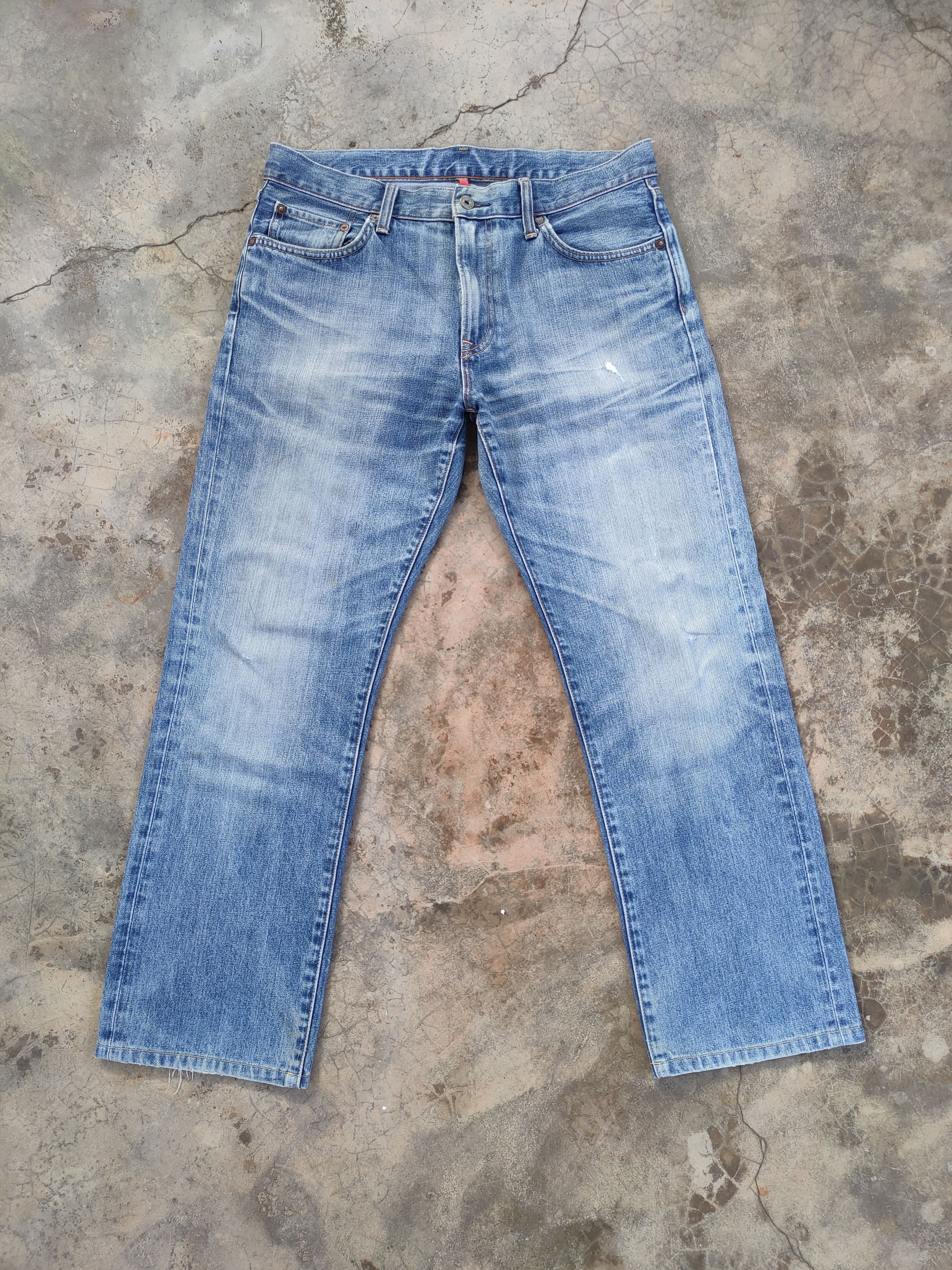 Japanese Brand VINTAGE JAPANESE STRAIGHT FADED DISTRESSED JEAN DENIM PANTS Size US 34 / EU 50 - 2 Thumbnail