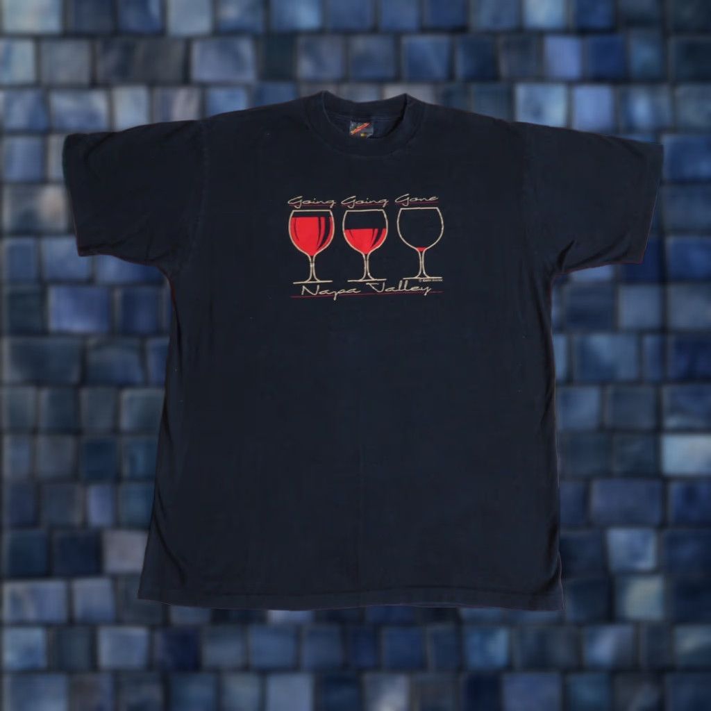 Vintage VTG 90s Napa Valley California Wine Faded Black Joke Tee T-Shirt USA XL Shirt Men Size US XL / EU 56 / 4 - 1 Thumbnail