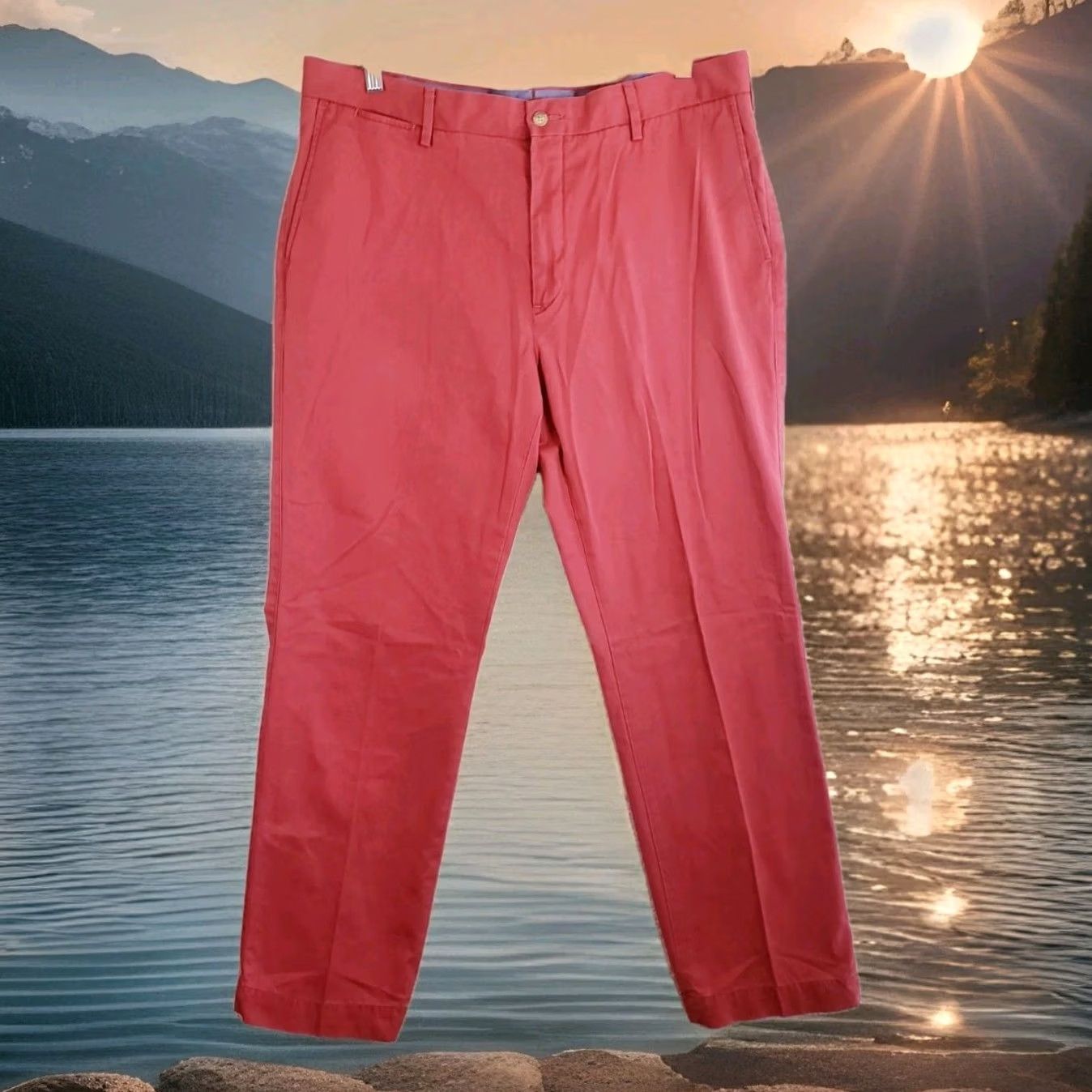 Polo Ralph Lauren VINTAGE Polo Ralph Lauren Pants Cat: Chino Men 36x32 Nantucket Red Pima Cotton Twill Classic Fit Size US M / EU 48-50 / 2 - 2 Thumbnail