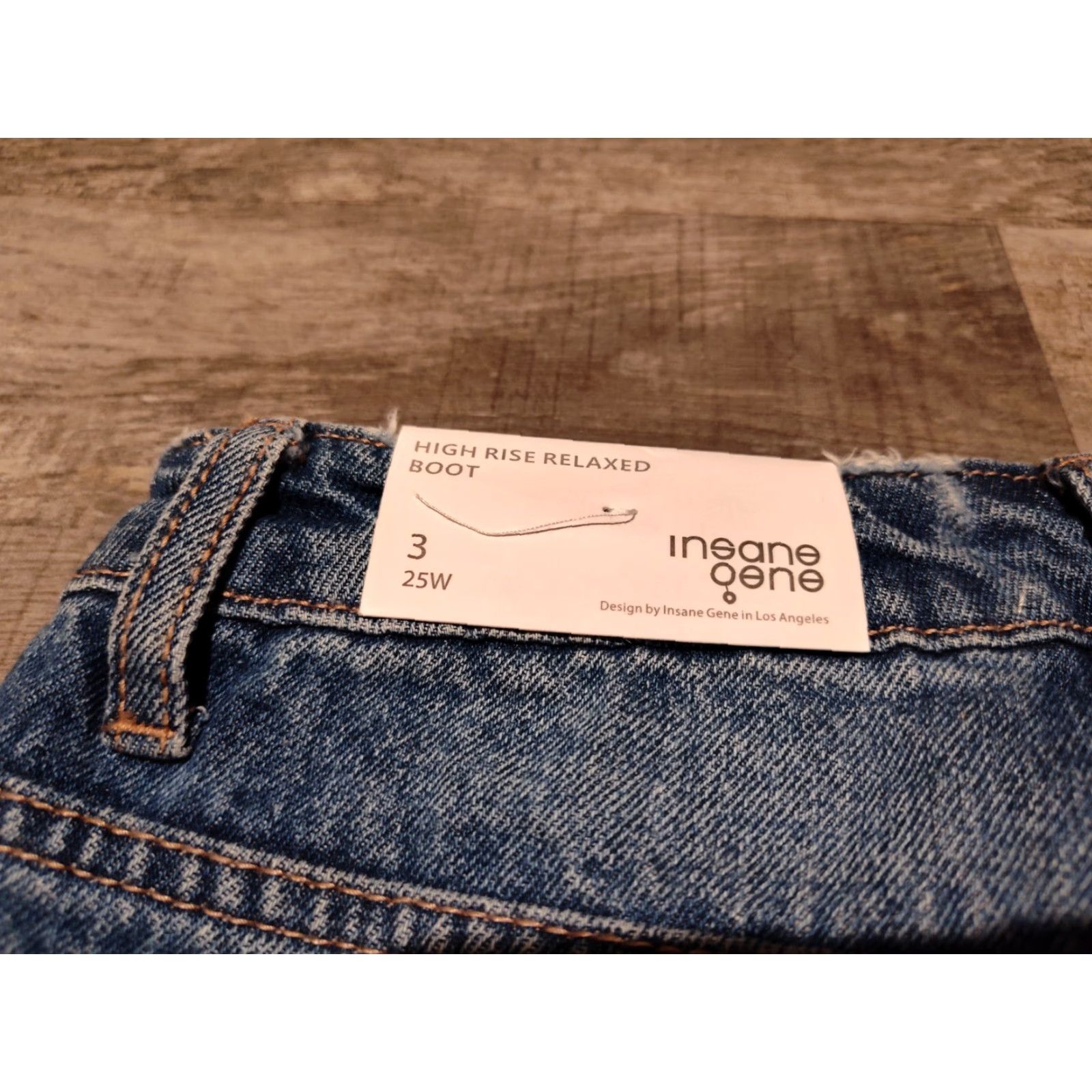 Vintage VINTAGE Insane Gene Womens Jeans Boot Cut Flare Distressed 28W High Rise 33Inch | Cotton Denim, Relaxed Fit, Blue Size 28" / US 6 / IT 42 - 6 Thumbnail
