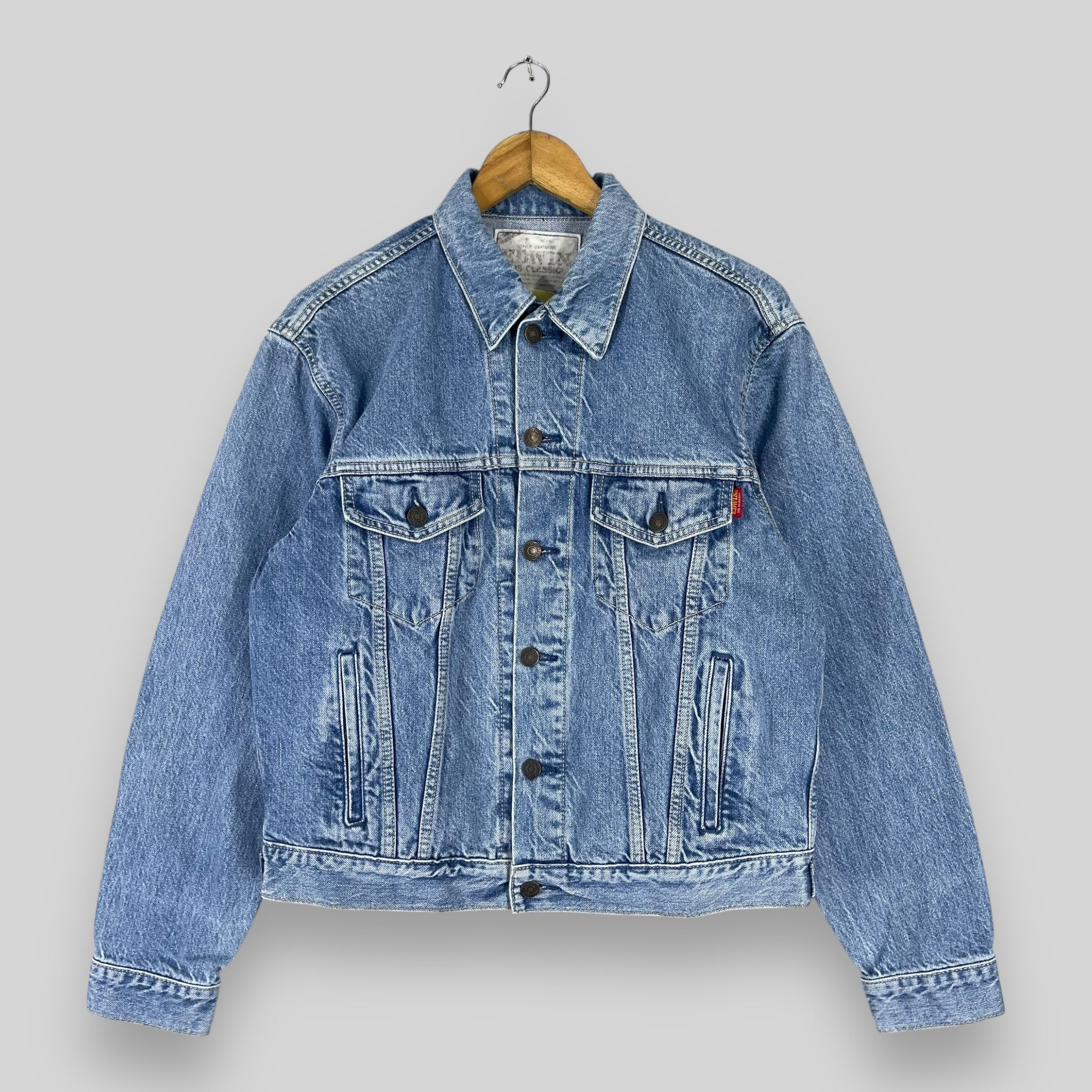 Edwin Vintage 90s EDWIN Usa Classic Denim Trucker Mid Wash Jacket Size US M / EU 48-50 / 2 - 1 Thumbnail