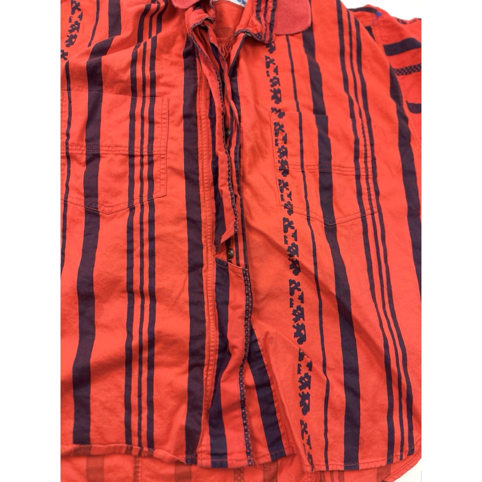 Vintage VINTAGE Ice House Polo Shirt Womens M Red Boxy Cropped Short Sleeve Collared Cotton Stripe Size 32" / US 10 / IT 46 - 3 Thumbnail