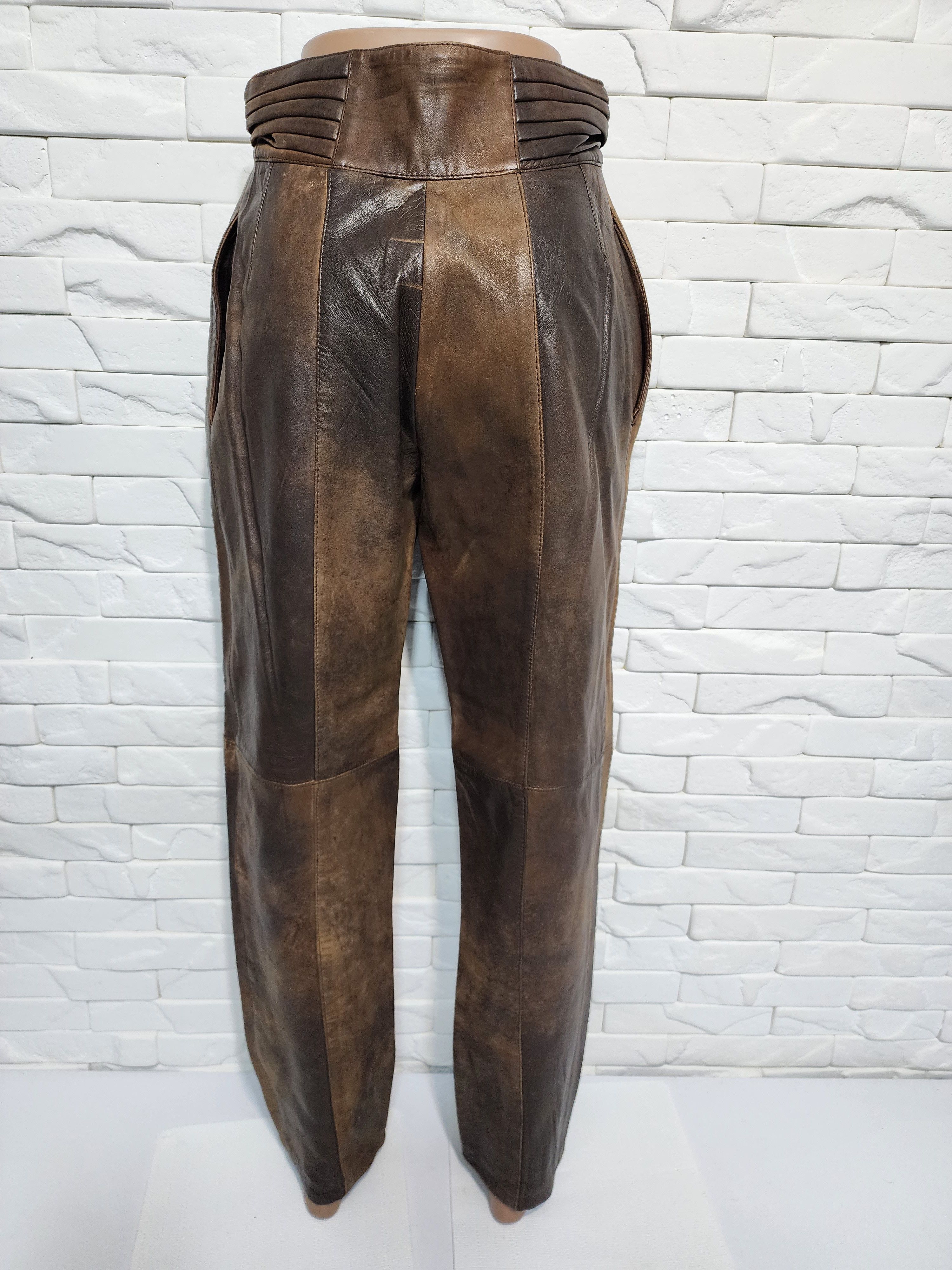 Genuine Leather Genuine Leather Brown Pants: Size 27" / US 4 / IT 40 - 4 Thumbnail