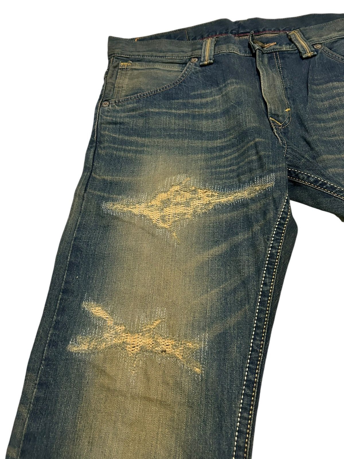Edwin × Japanese Brand × Tornado Mart Edwin Exlusive Vintage Distressed Mud Wash Rare Denim 🎌☠️ Size US 37 - 6 Thumbnail