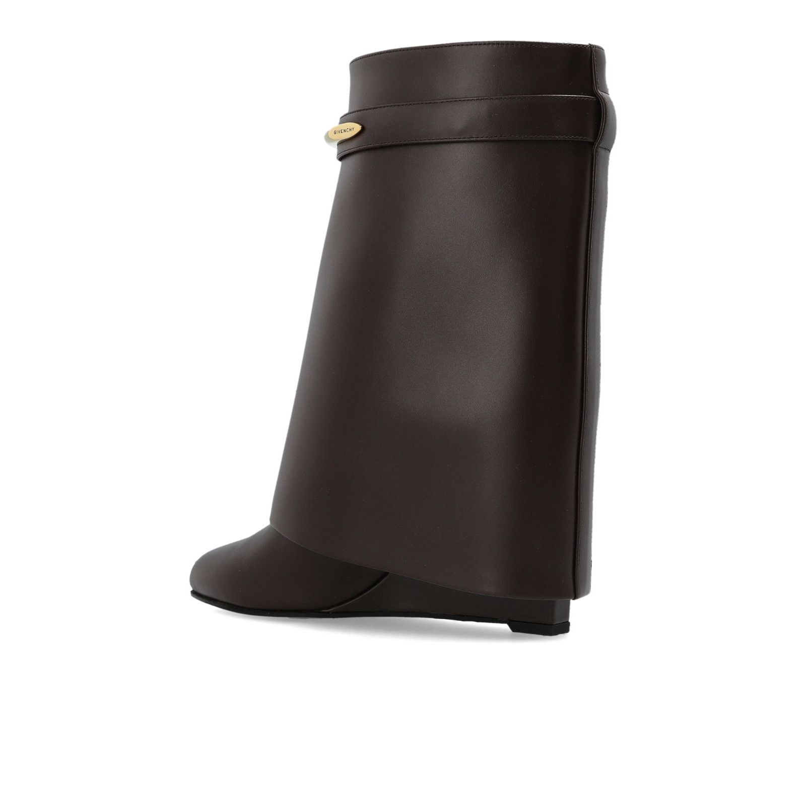 Givenchy GIVENCHY Shark Low Brown Leather 90mm Heel Wedge Ankle Boots Size US 7.5 / IT 37.5 - 3 Thumbnail