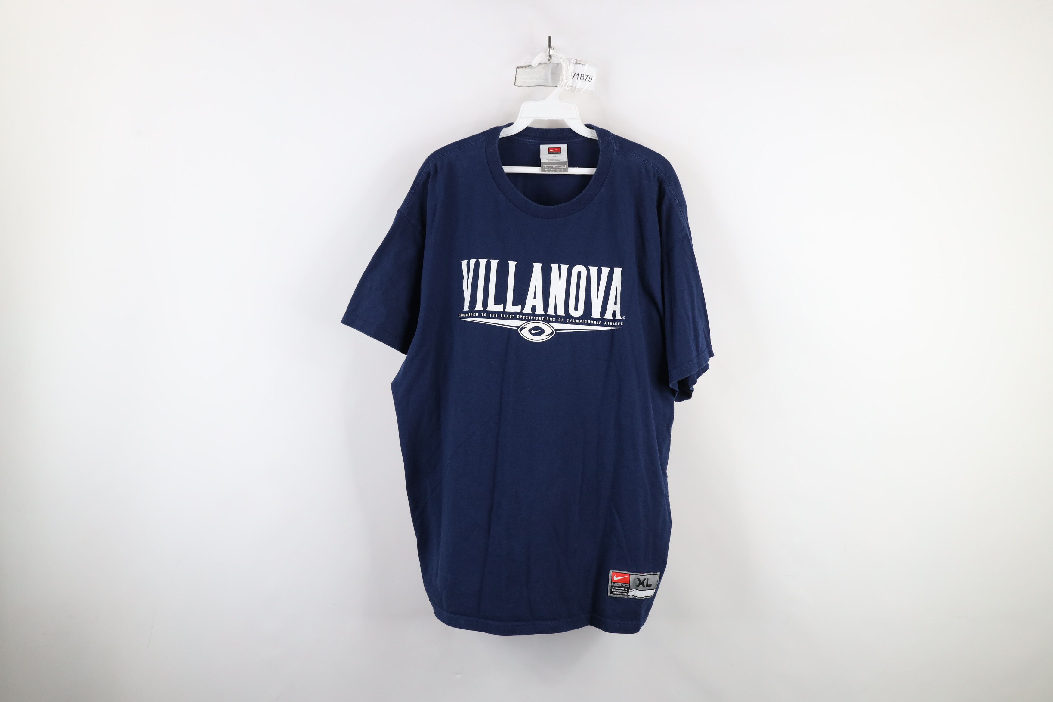 Nike × Vintage Vintage Nike Center Swoosh Villanova University T-Shirt Blue Size US XL / EU 56 / 4 - 1 Thumbnail