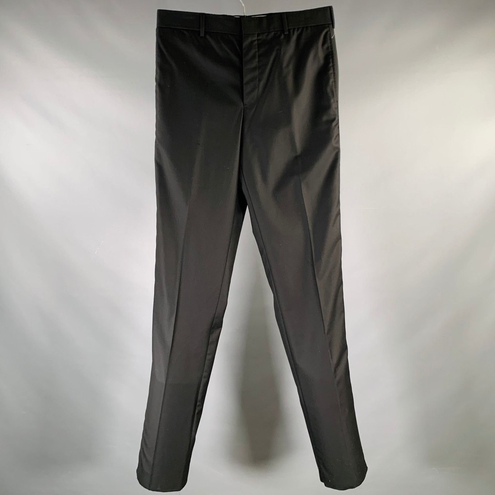 Brooks Brothers Black Fleece BLACK FLEECE Size 32 Black Wool Tuxedo Dress Pants Size US 32 / EU 48 - 1 Thumbnail