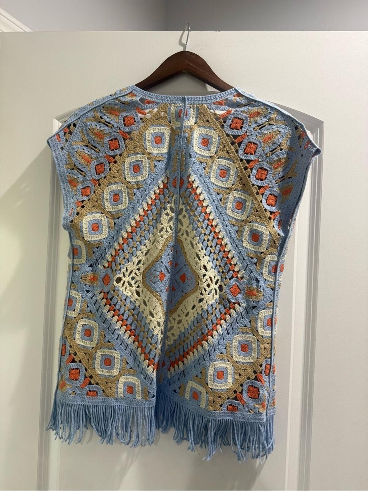Other Ruby Rd. Crochet Vest in Light Blue, Cream & Coral Size S / US 4 / IT 40 - 2 Thumbnail